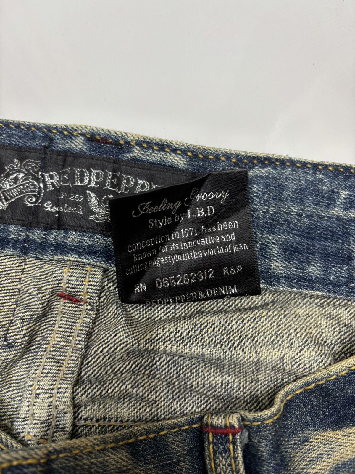 If Six Was Nine Rare Red Pepper Japan Patchwork Denim Jeans Size US 32 / EU 48 - 12 Thumbnail