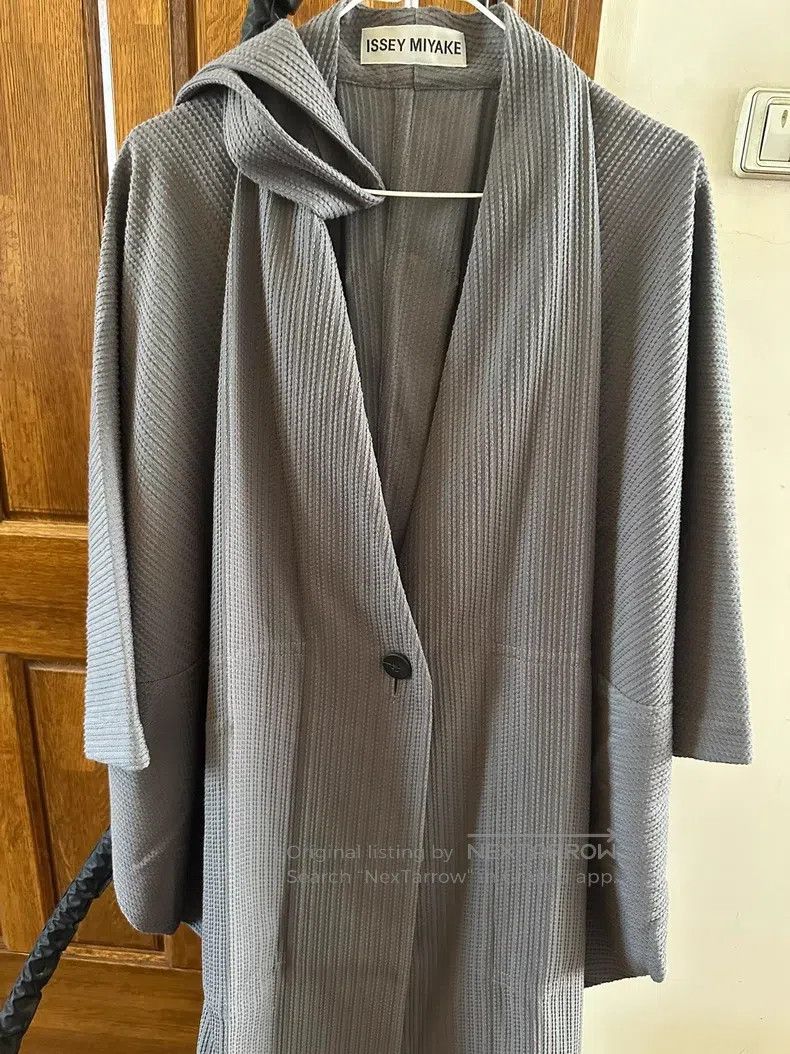 Issey Miyake Issey Miyake Gray-green Long Kimono-style Coat Size M / US 6-8 / IT 42-44 - 3 Thumbnail
