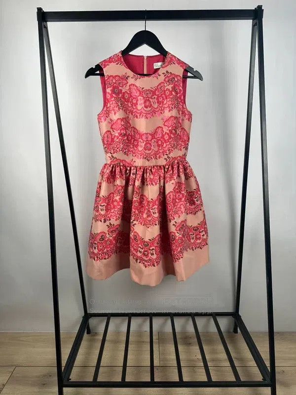 Valentino Valentino Red jacquard dress Size S / US 4 / IT 40 - 1 Thumbnail