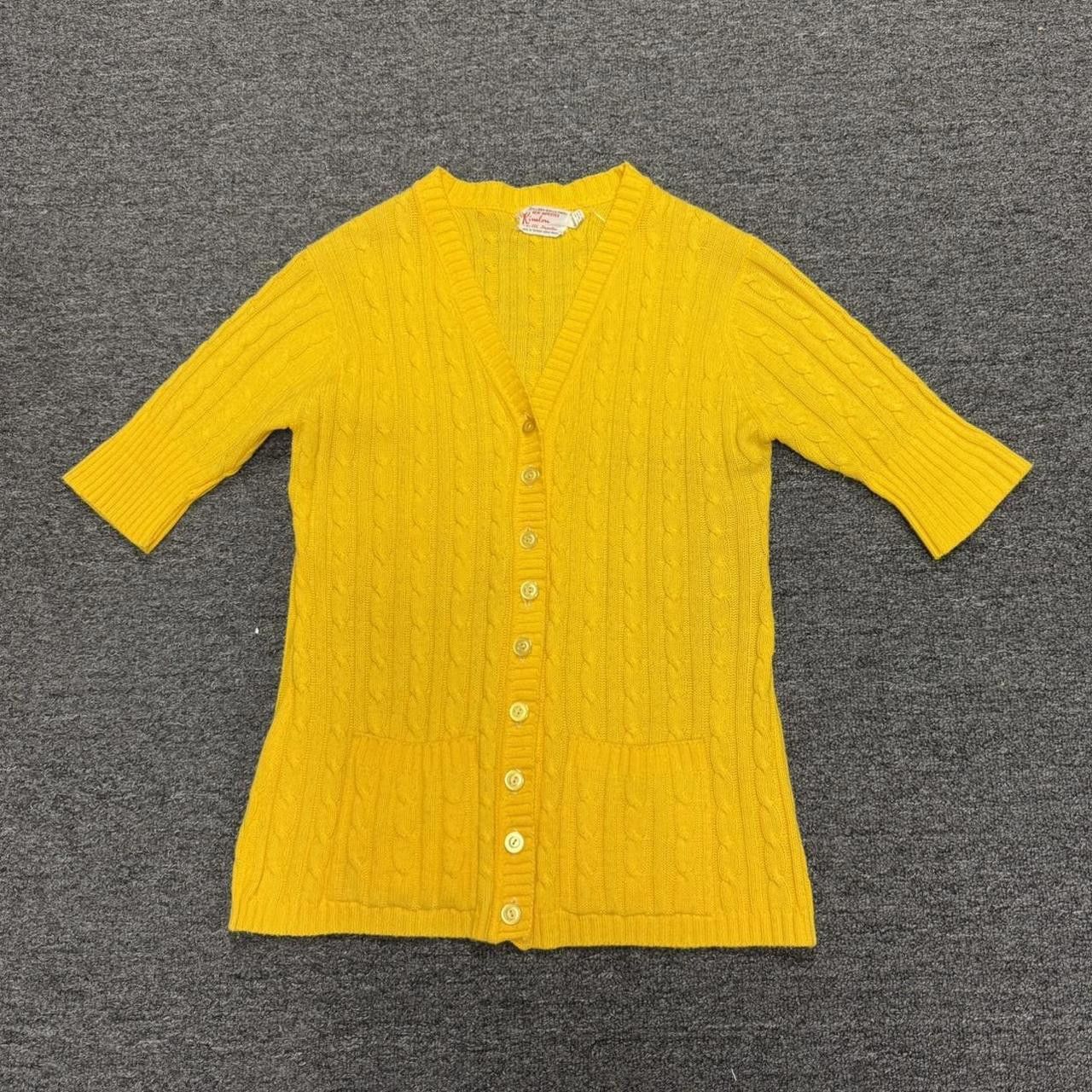 Designer Vintage Yellow Knit Cardigan Size S / US 4 / IT 40 - 2 Thumbnail