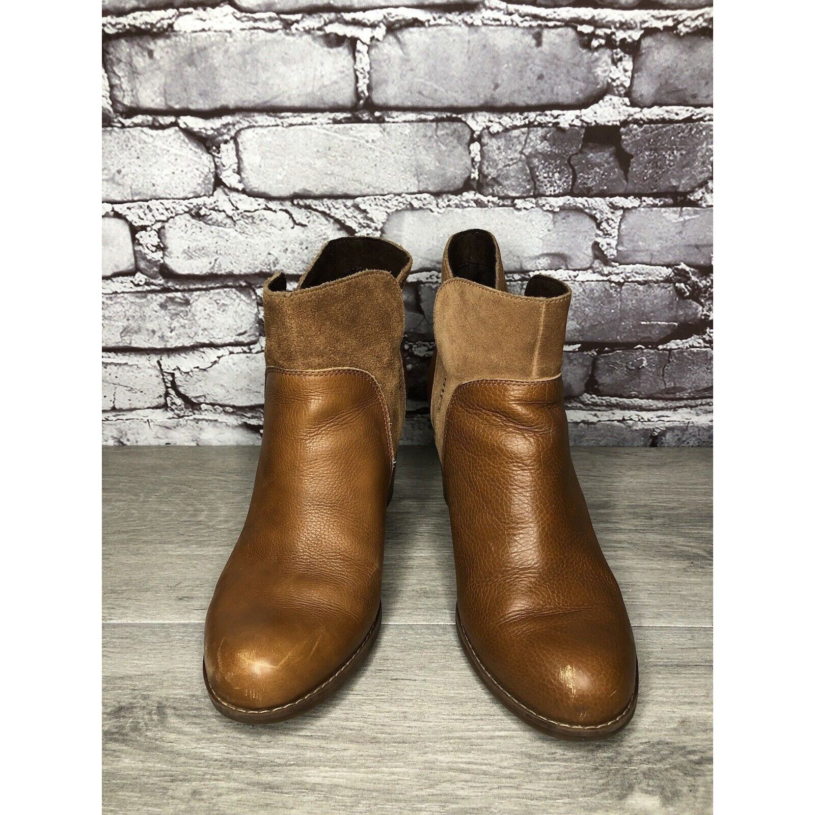 Timberland Timberland A1623 A0560 Brown Leather Suede Heel Booties Boot Size US 8 / IT 38 - 18 Thumbnail