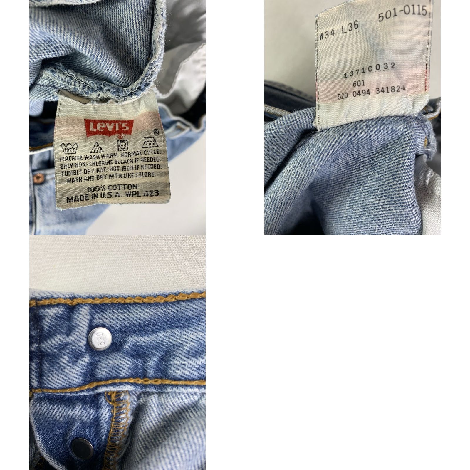 Levi's VINTAGE Levi's 501 Jeans 34x36 Made In USA Distressed Hemmed 32x26 90s Cowboy Hipster Retro USA Size US 32 / EU 48 - 9 Thumbnail