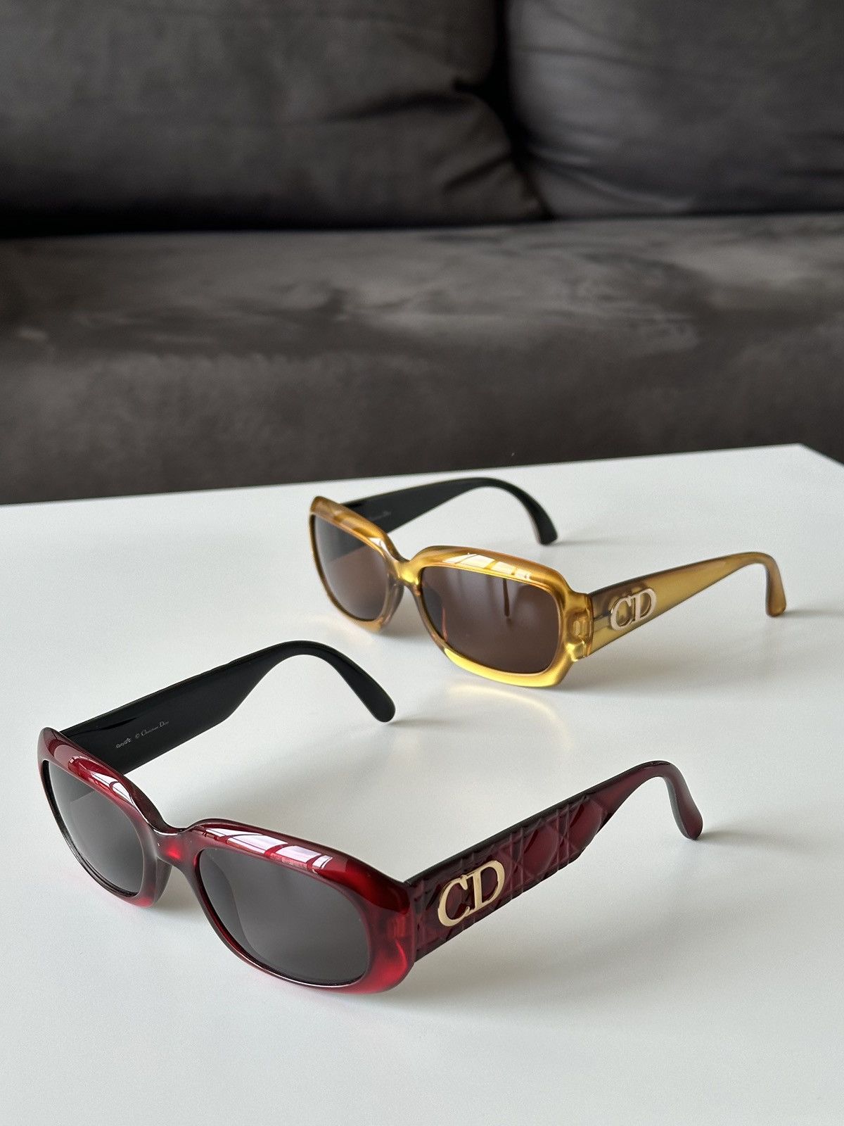 Christian Dior Monsieur DIOR Red Big Logo CD Cannage Sunglasses Vintage CD 2006 Size ONE SIZE - 18 Thumbnail