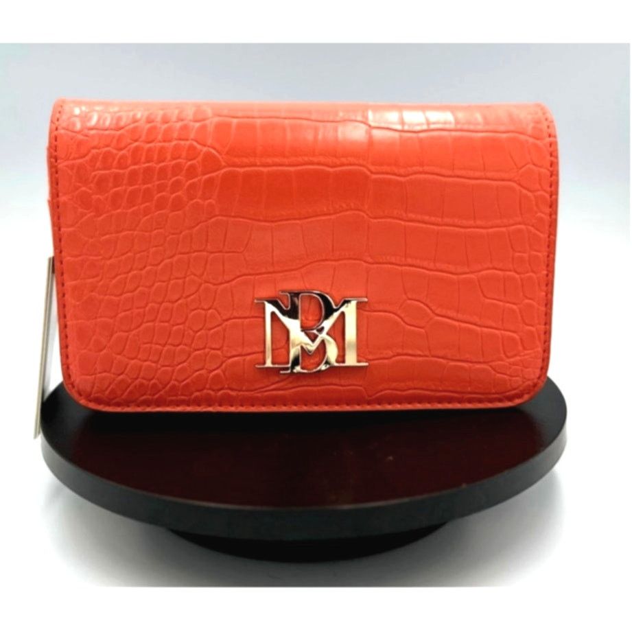 Badgley Mischka Badgley Mischka Croco Crossbody with Logo Plate - Orange Size ONE SIZE - 4 Thumbnail