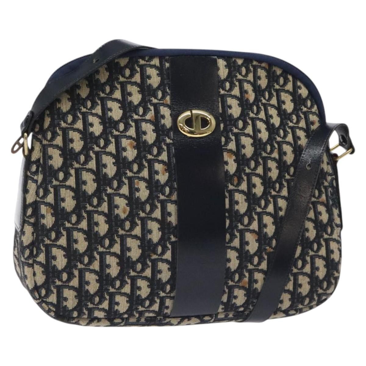 Dior DIOR Trotter Canvas Shoulder Bag Navy Gold Size ONE SIZE - 1 Thumbnail