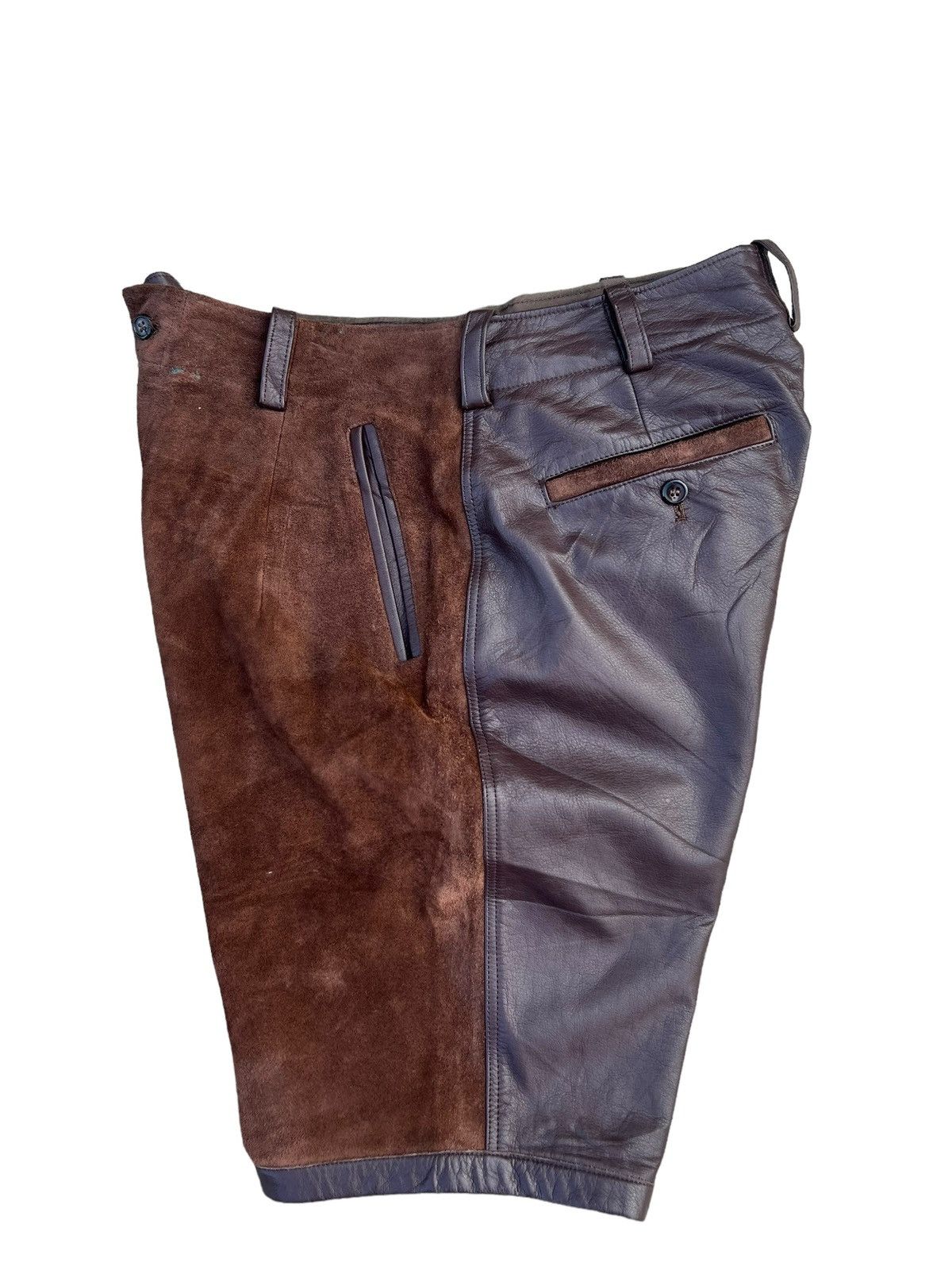 Leather Vintage KNOT Japan Hybrid Suede Calf Leather Short Pant Size US 31 - 16 Thumbnail