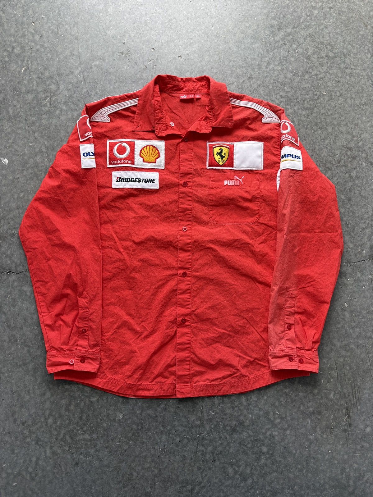 Puma Puma Ferrari F1 Button Up Shirt Size US XL / EU 56 / 4 - 1 Thumbnail