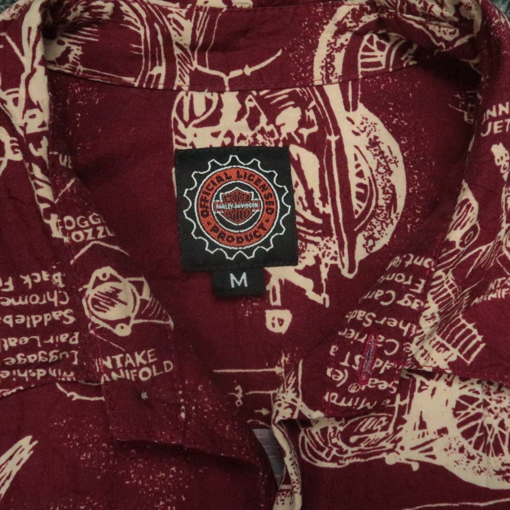 Harley Davidson VINTAGE Harley-Davidson Shirt Men M Red Short Sleeve Button-Up Geometric Vest Style USA M Size US M / EU 48-50 / 2 - 3 Thumbnail