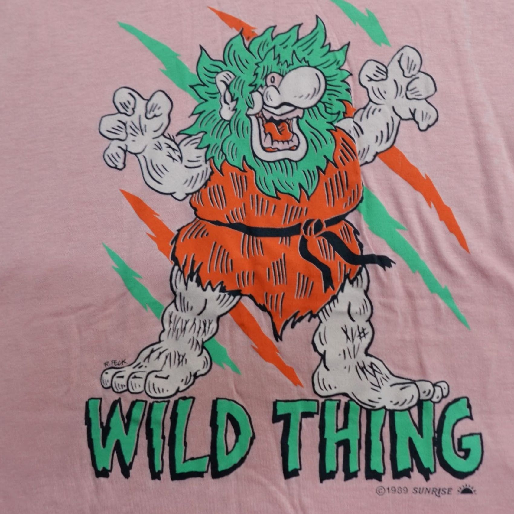 Vintage VINTAGE Wild Thing Shirt Small Pink 1988 R. Peck Caveman Shirt Mens S Pink Cotton Blend Crew Neck Short Sleeve American Vintage Regular Size US S / EU 44-46 / 1 - 2 Thumbnail