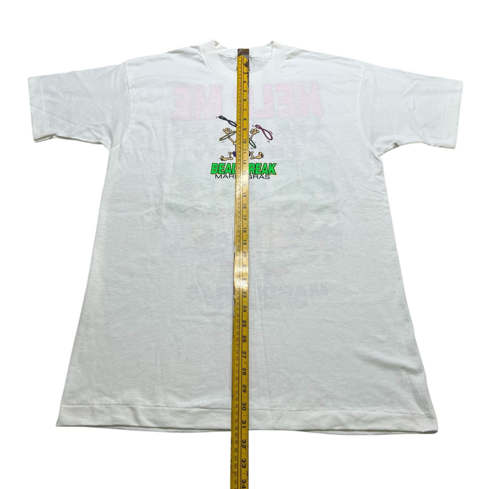 Fruit Of The Loom Vintage 90s Mardi Gras Bead Freak T-Shirt USA Made Sz Large Size US L / EU 52-54 / 3 - 7 Thumbnail