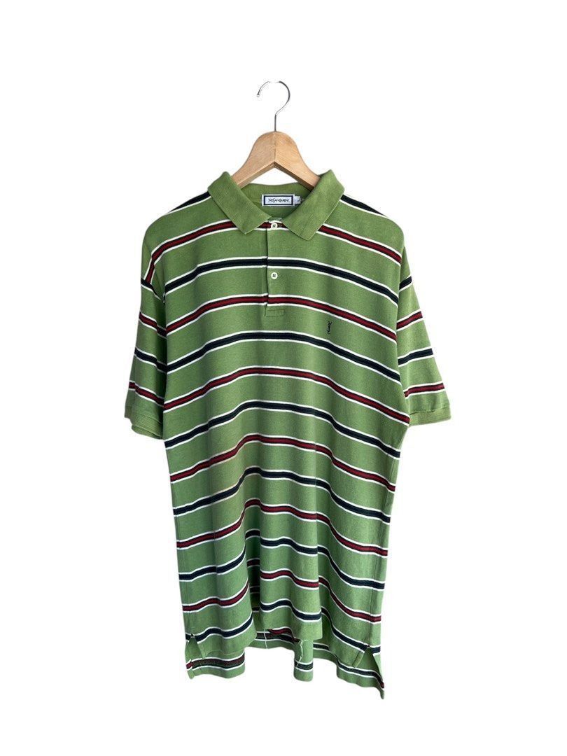 Yves Saint Laurent Vintage YvesSaintLaurent Striped Design Collar Tshirt Size US L / EU 52-54 / 3 - 1 Thumbnail
