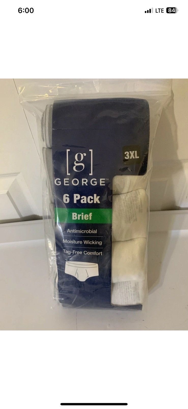 George New George ~ 6-Pair Mens Brief Underwear Cotton Tag Free Whi Size US 44 / EU 60 - 4 Thumbnail