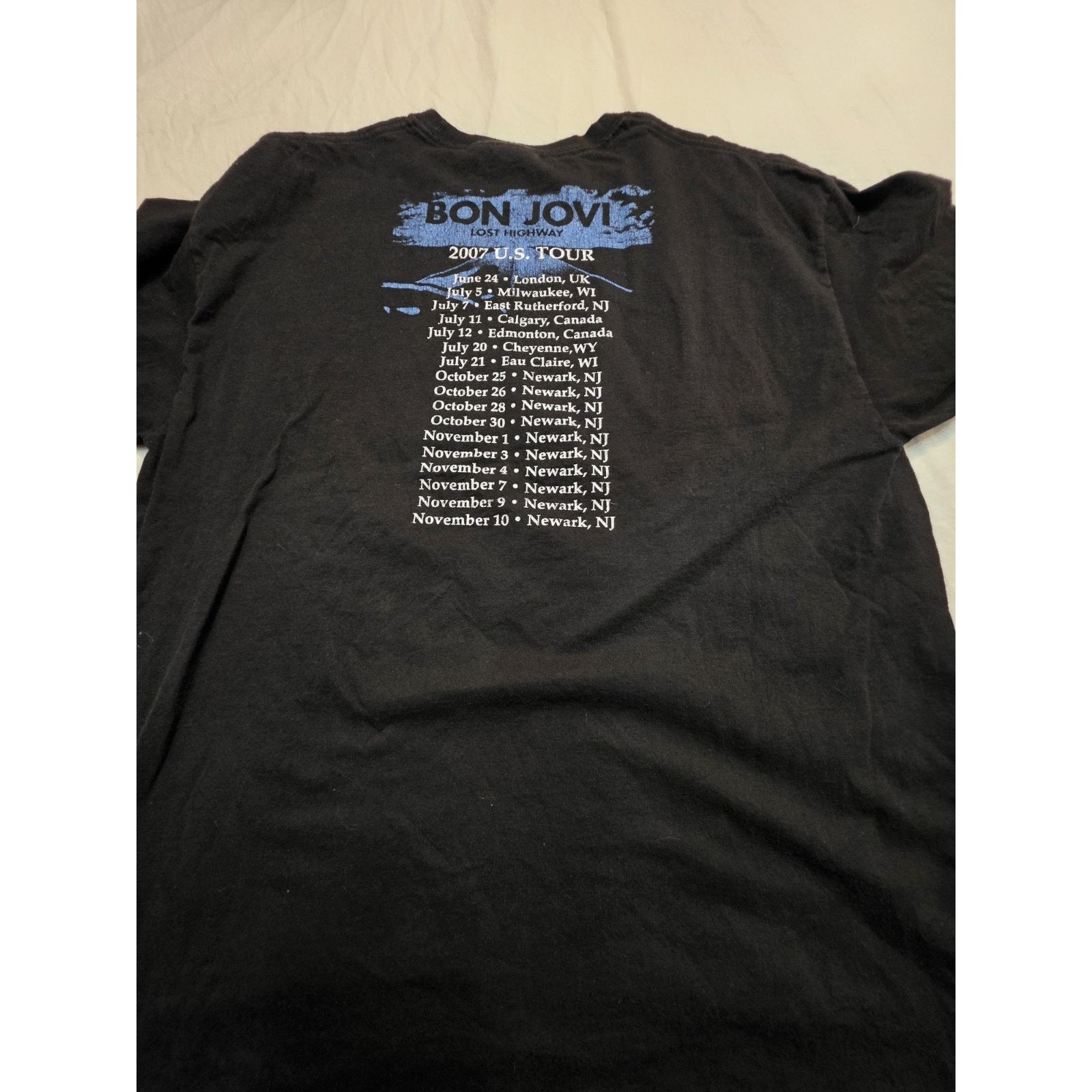 Hanes Bon Jovi 2007 Lost Highway Hanes Tour Black Short Sleeve Size US XL / EU 56 / 4 - 5 Thumbnail