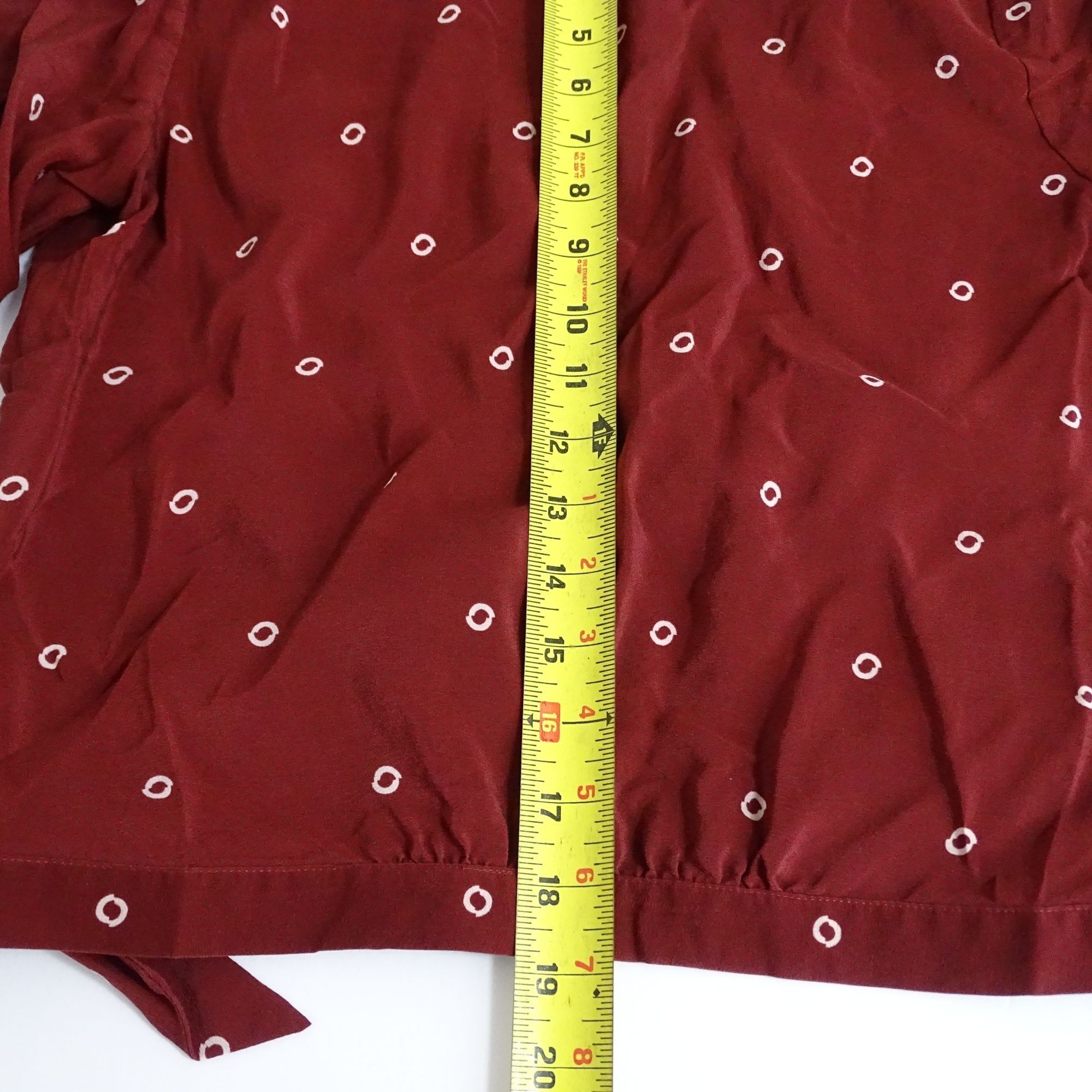 J.Crew J Crew Burgundy Red Wrap Printed Silk Blouse Top Size XS Size XS / US 0-2 / IT 36-38 - 10 Thumbnail