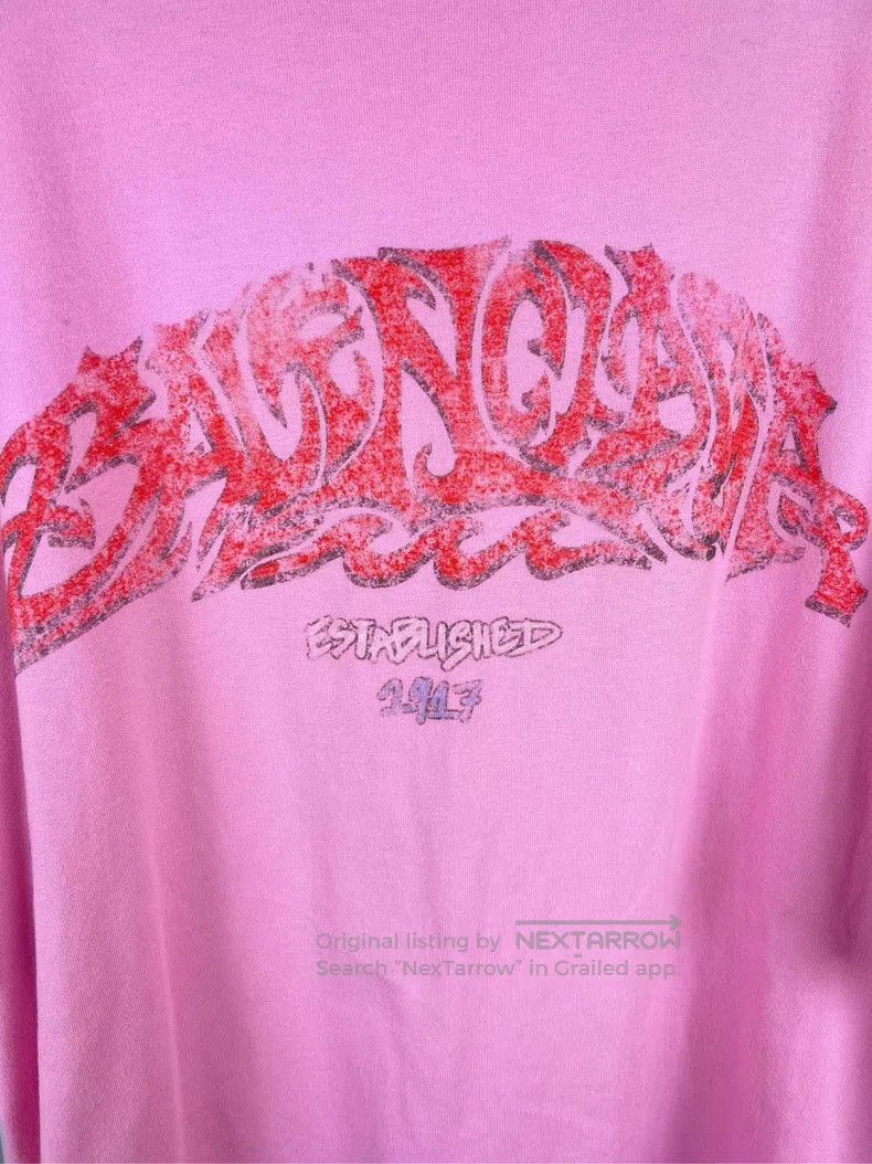 Balenciaga Balenciaga Pink Disaster Short Sleeve Size US M / EU 48-50 / 2 - 7 Thumbnail