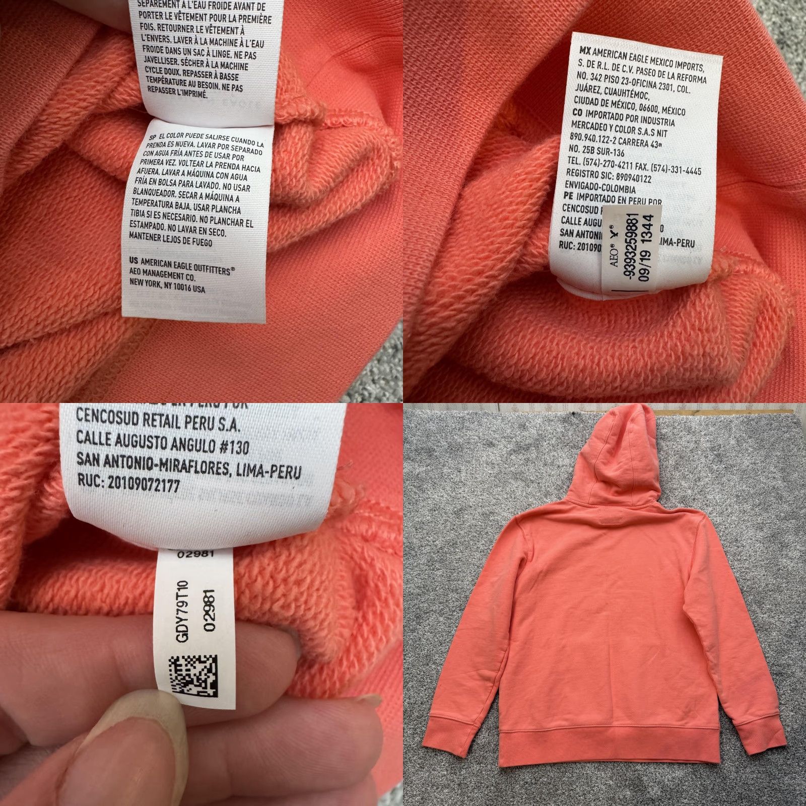 Vintage VINTAGE American Eagle Hoodie Shirt Mens Small Pink Kangaroo Pocket Pullover 95% Cotton 5% Polyester Size US S / EU 44-46 / 1 - 8 Thumbnail