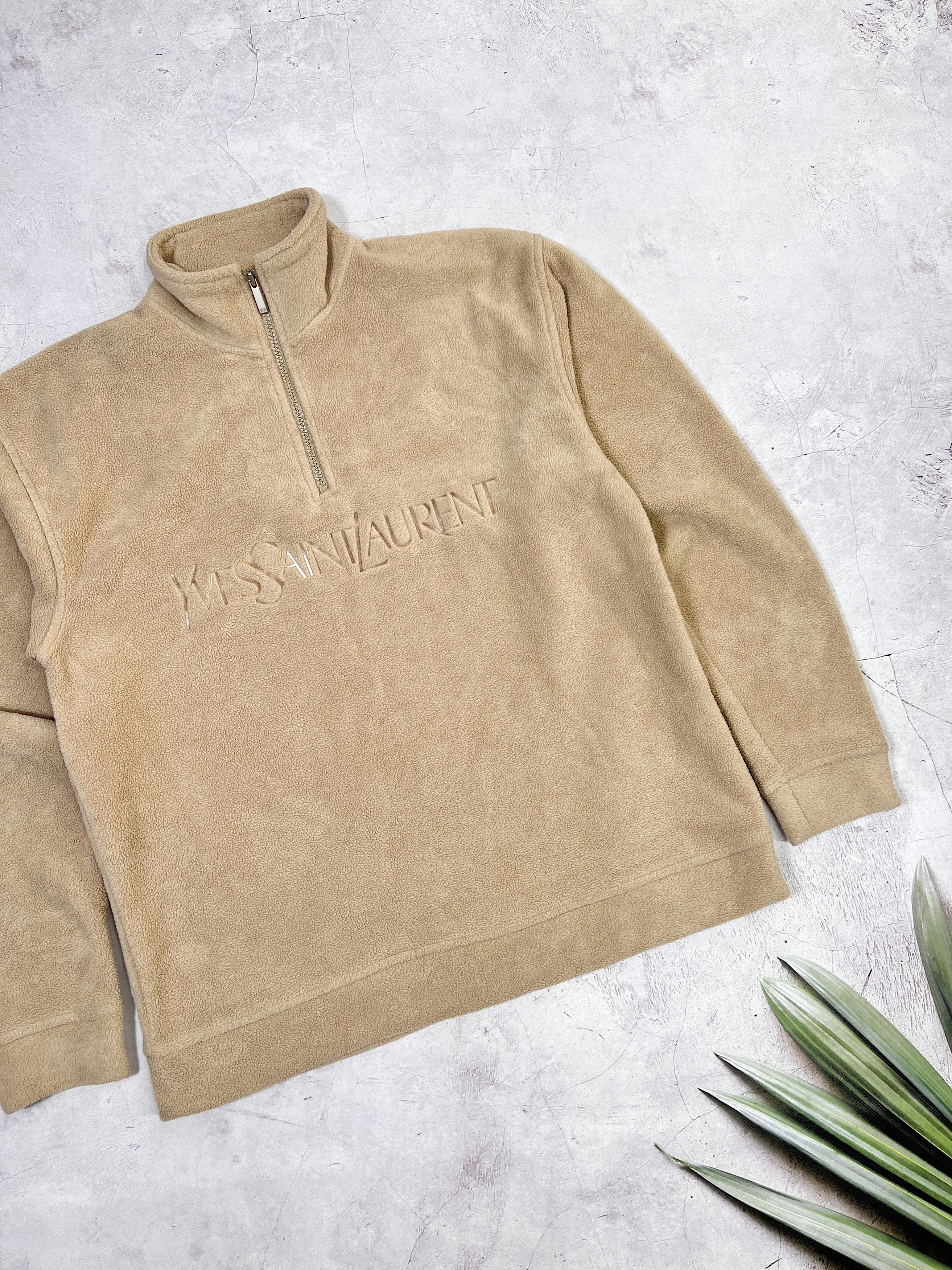 Vintage Vintage Yves Saint Laurent Fleece 1/4 zip Pullover Size US M / EU 48-50 / 2 - 8 Thumbnail