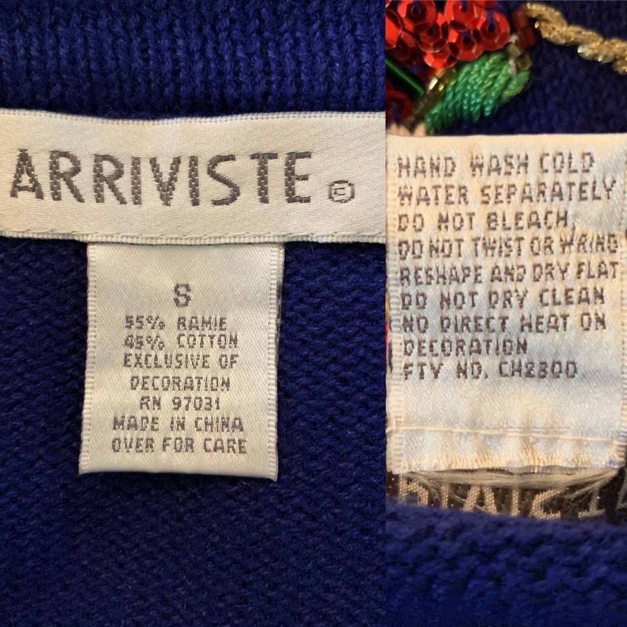 Vintage VINTAGE Arriviste Ugly Christmas Sweater Beads Sequins SM Size S / US 4 / IT 40 - 8 Thumbnail