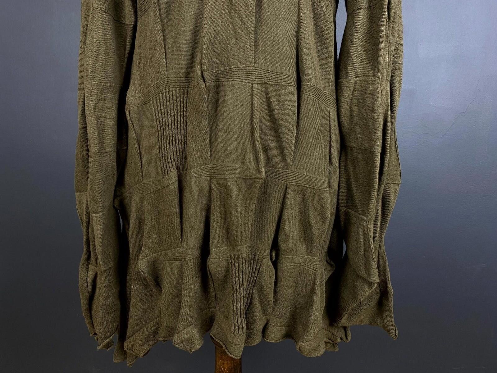 Oscar De La Renta OSKA Khaki Wool Knit Long Sleeve Lagenlook Dress Size 2 Size XS / US 0-2 / IT 36-38 - 10 Thumbnail