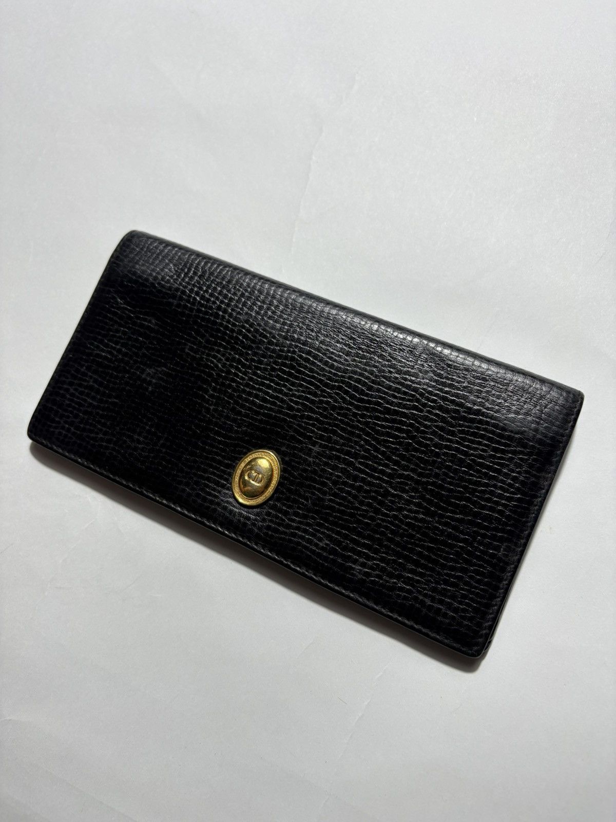 Dior VINTAGE CHRISTIAN DIOR CD LOGO EMBLEM LEATHER LONG WALLET Size ONE SIZE - 3 Thumbnail