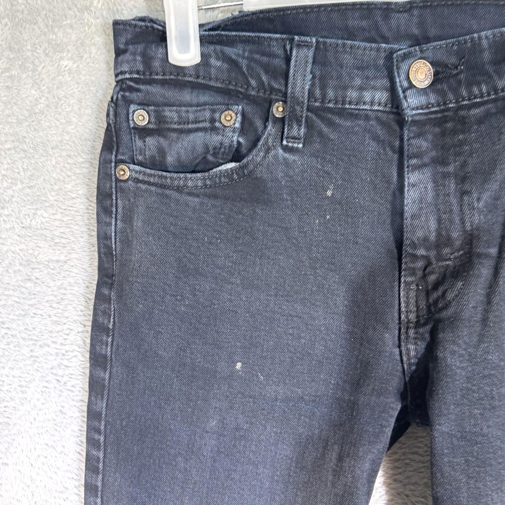Levi's VINTAGE Levis 511 Jeans Mens 28x32 Black Slim Fit Stretch Denim Distressed Ripped Zipper Size US 28 / EU 44 - 4 Thumbnail