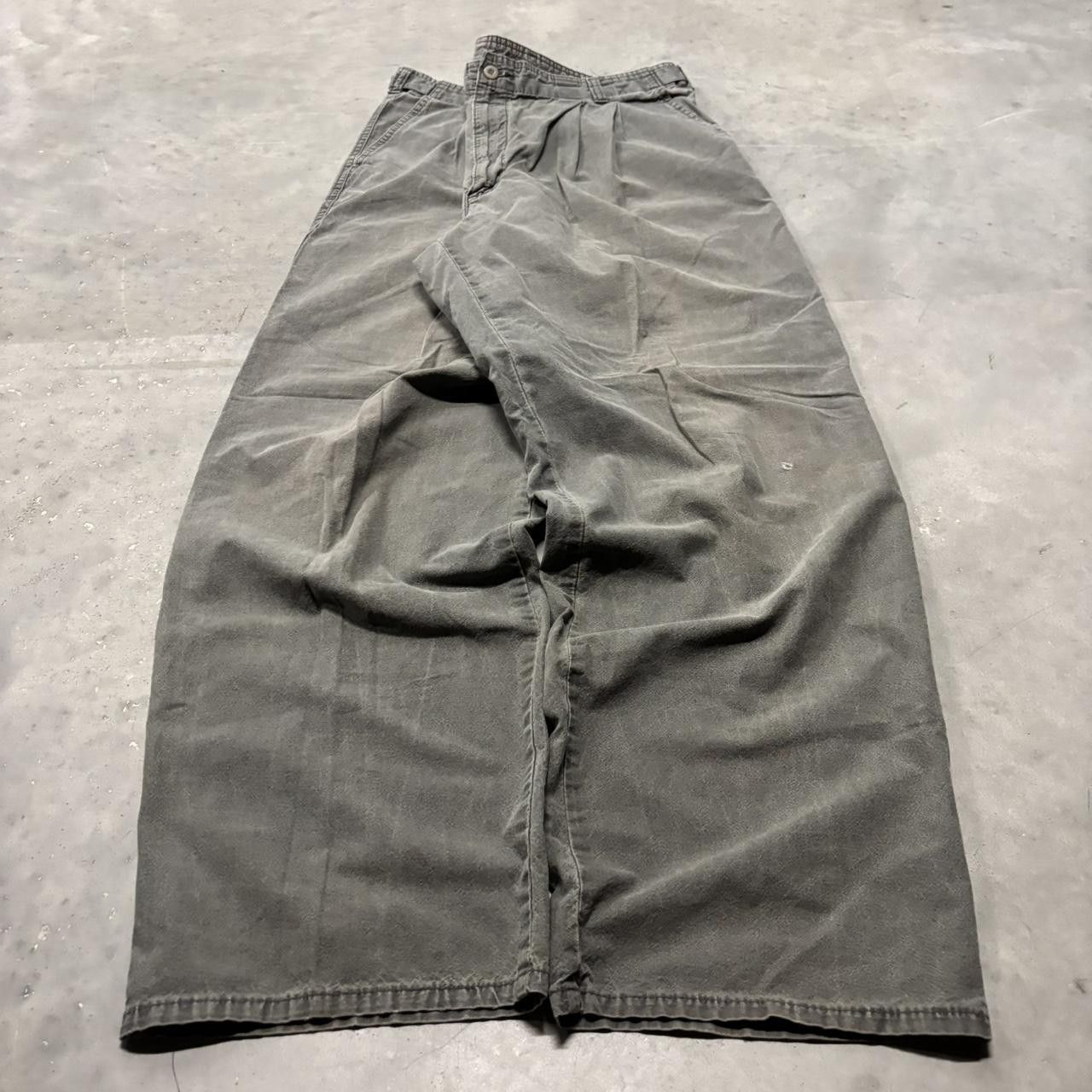 Japanese Brand × Vintage Crazy Vintage Y2K/2000s Baggy Faded Khaki Workwear Casual Skater Pants! Size US 36 / EU 52 - 3 Thumbnail