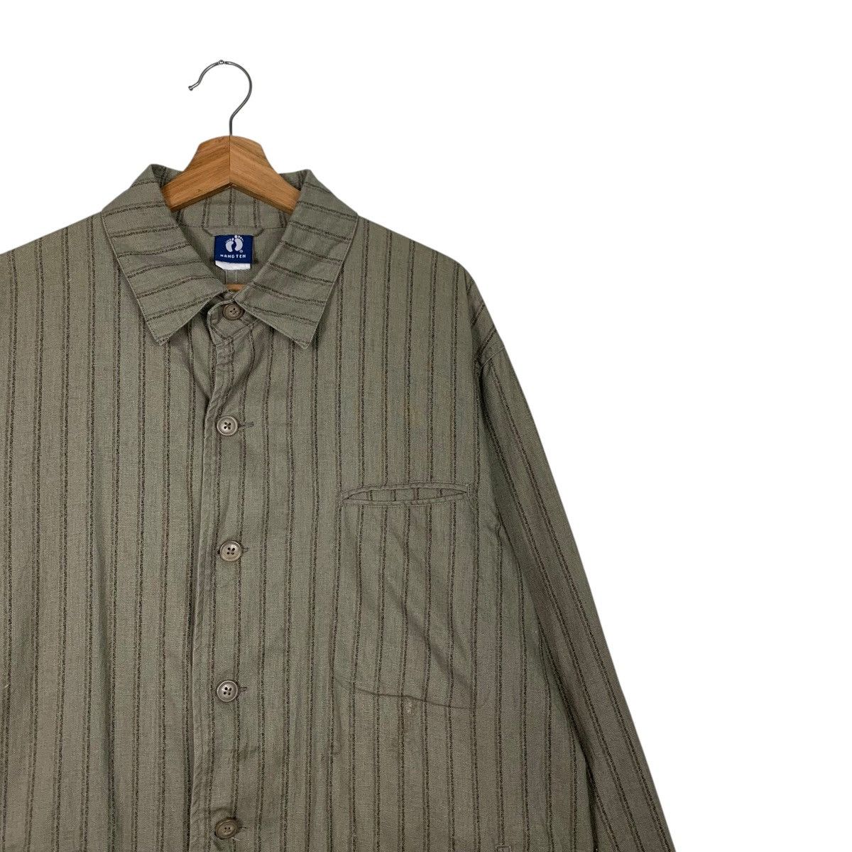 Hang Ten 90’s HANGTEN Striped Collared Button Casual Jacket #2150-C95 Size US L / EU 52-54 / 3 - 5 Thumbnail