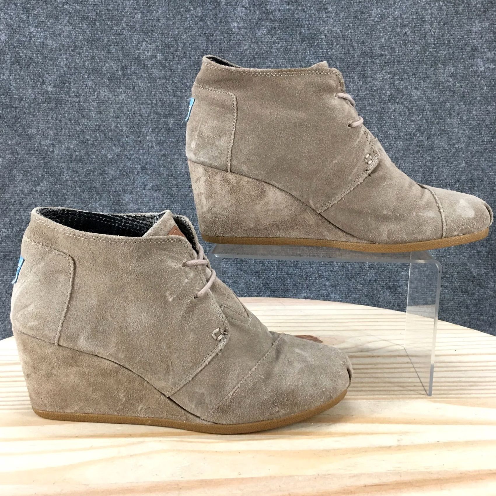 Toms TOMS Boots Womens 9 Casual Ankle Booties Wedge Heels Brown Suede Lace Up Bootie Womens Casual Boots 9 Brown Suede Lace Up Size US 9 / IT 39 - 2 Thumbnail