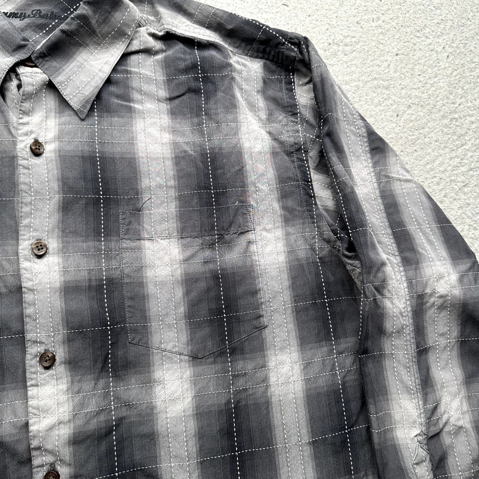 Tommy Bahama Tommy Bahama 100% Silk Plaid Shirt Mens XL Black Button Size US XL / EU 56 / 4 - 8 Thumbnail