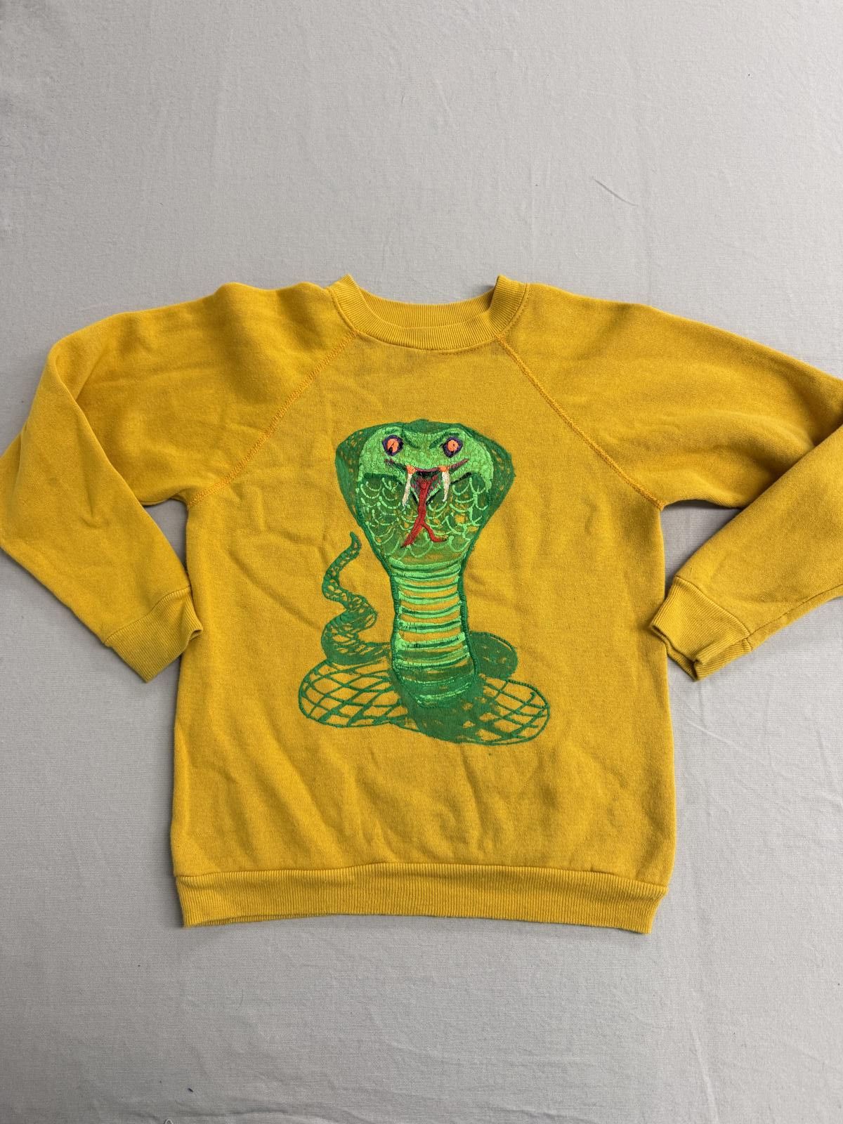 Other Vintage 70s Raglan Sweatshirt - DIY Cobra Snake Paint XS Size US L / EU 52-54 / 3 - 1 Thumbnail