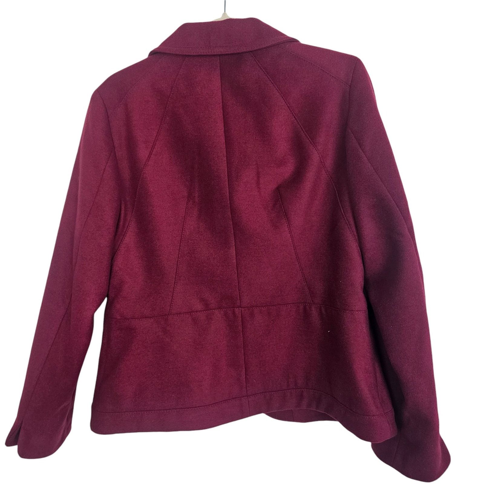 Chicos Chicos Womens Kelly Ann Smooth Plush Jacket 1 Med Burgundy Size M / US 6-8 / IT 42-44 - 6 Thumbnail