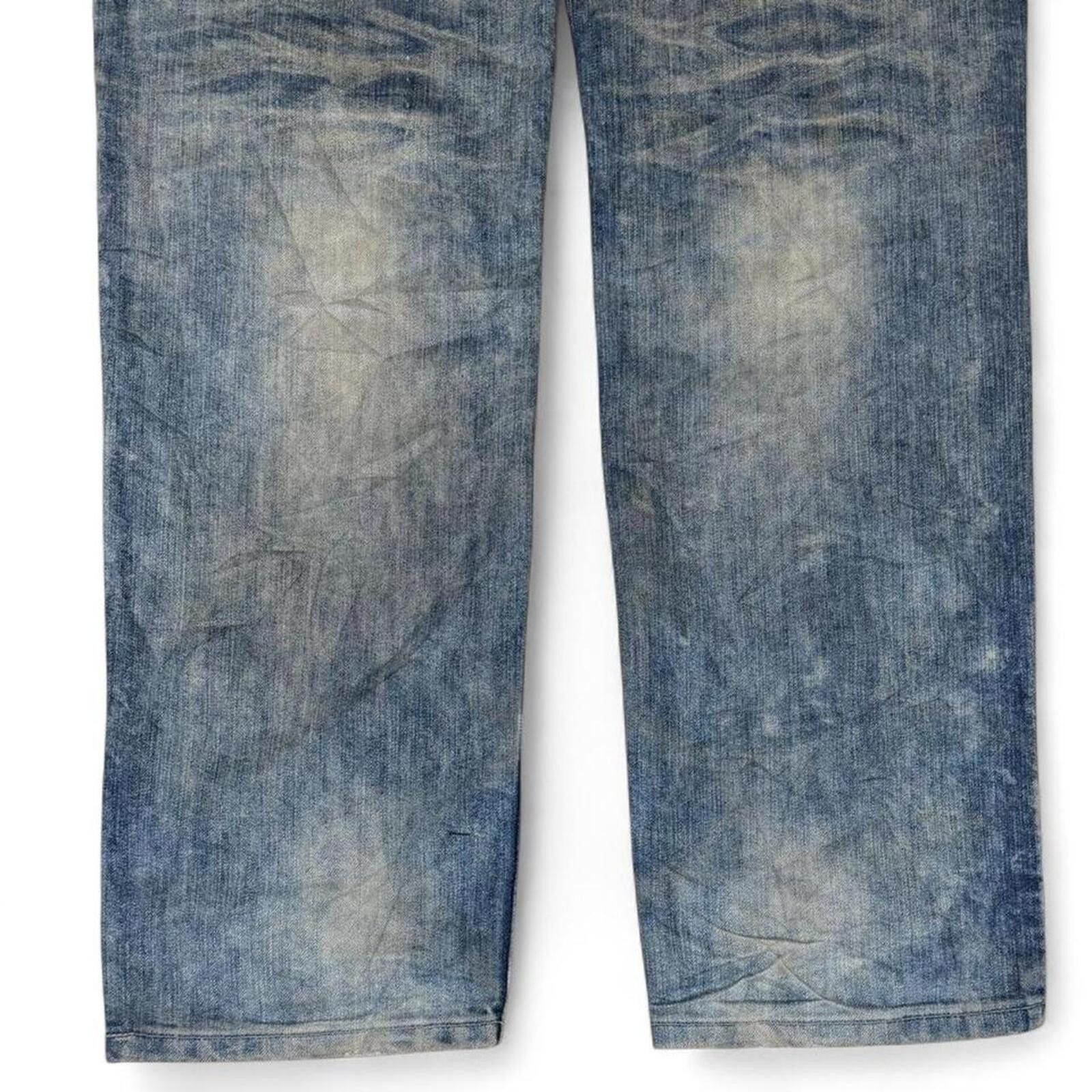 Other RARE Y2K VINTAGE JIZO EMBROIDERY ON BACK UNIQUE DESIGN DENIM Size 37" - 6 Thumbnail