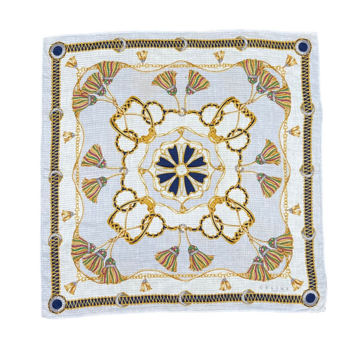 Celine Celine Golden Luxury Silk Pattern Scarf Size ONE SIZE - 3 Thumbnail