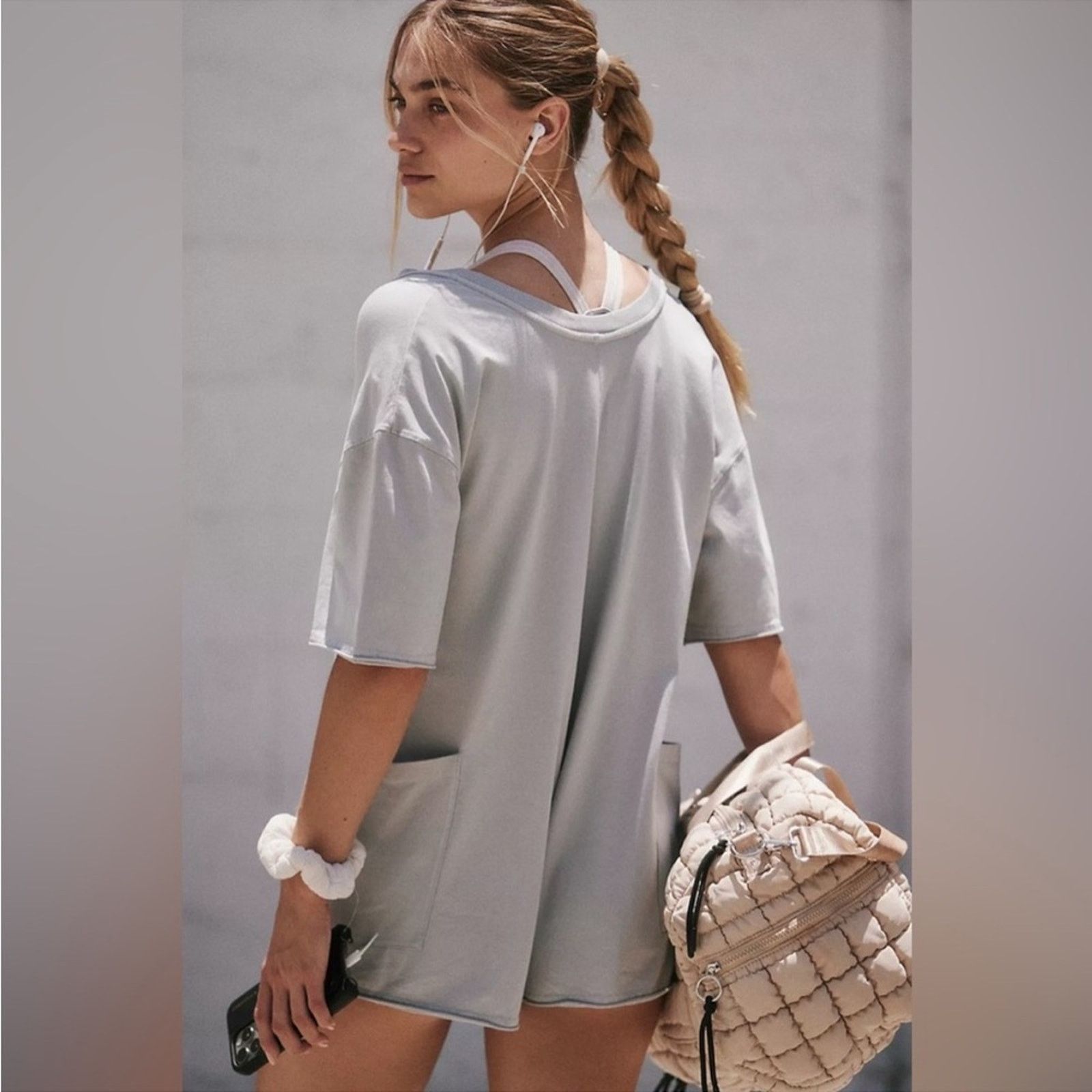 Free People NEW FREE PEOPLE MOVEMENT Hot Shot Tee Romper Shorts XS Ivory Size 26" / US 2 / IT 38 - 13 Thumbnail