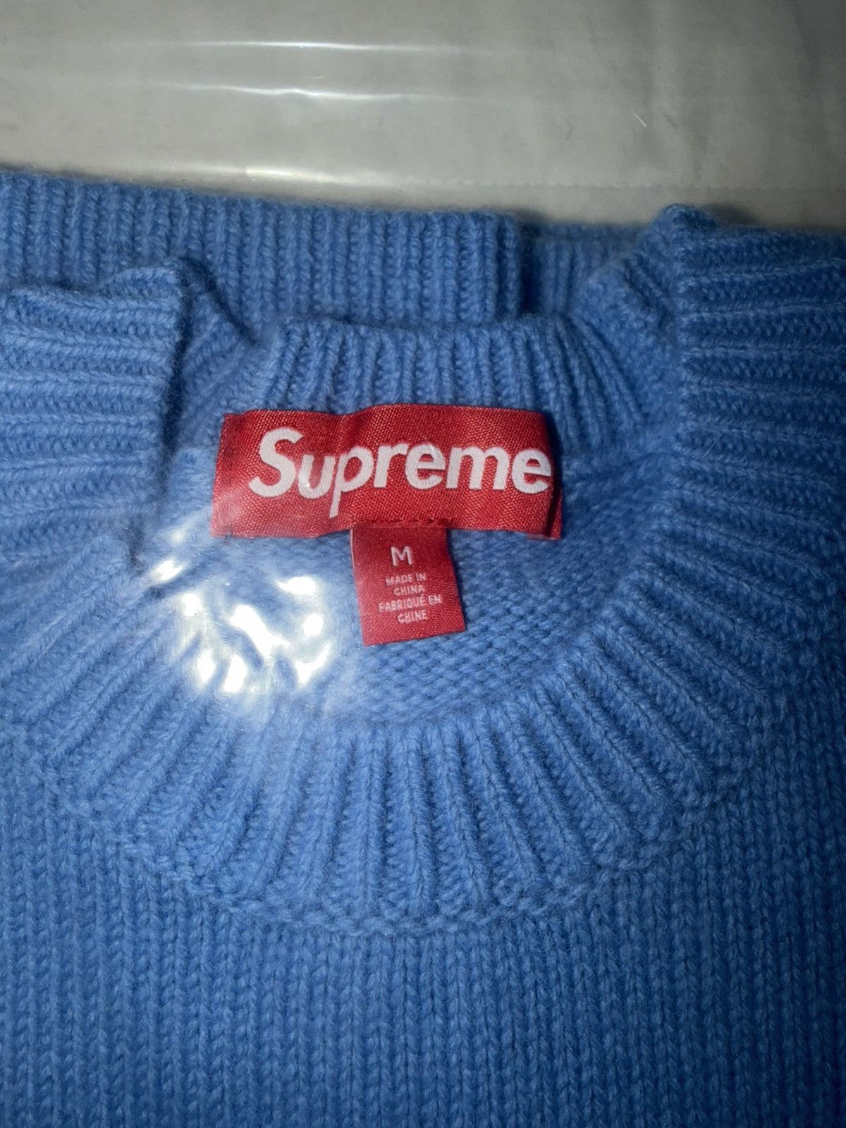 Supreme Supreme Angora Script Sweater light blue medium Size US M / EU 48-50 / 2 - 14 Thumbnail