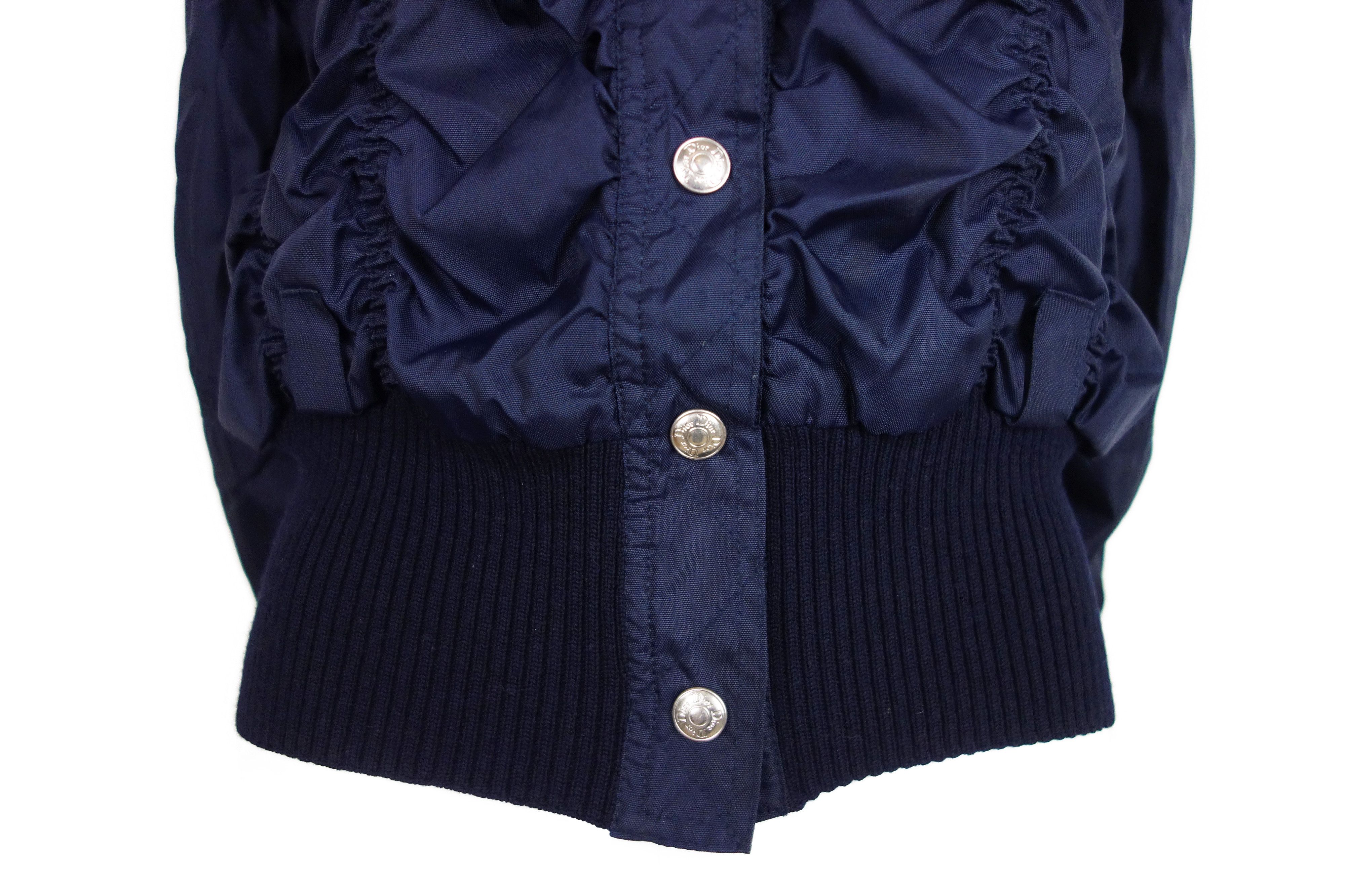 Dior Christian Dior Boutique Navy Blue Bomber Jacket 2004 Size S / US 4 / IT 40 - 3 Thumbnail