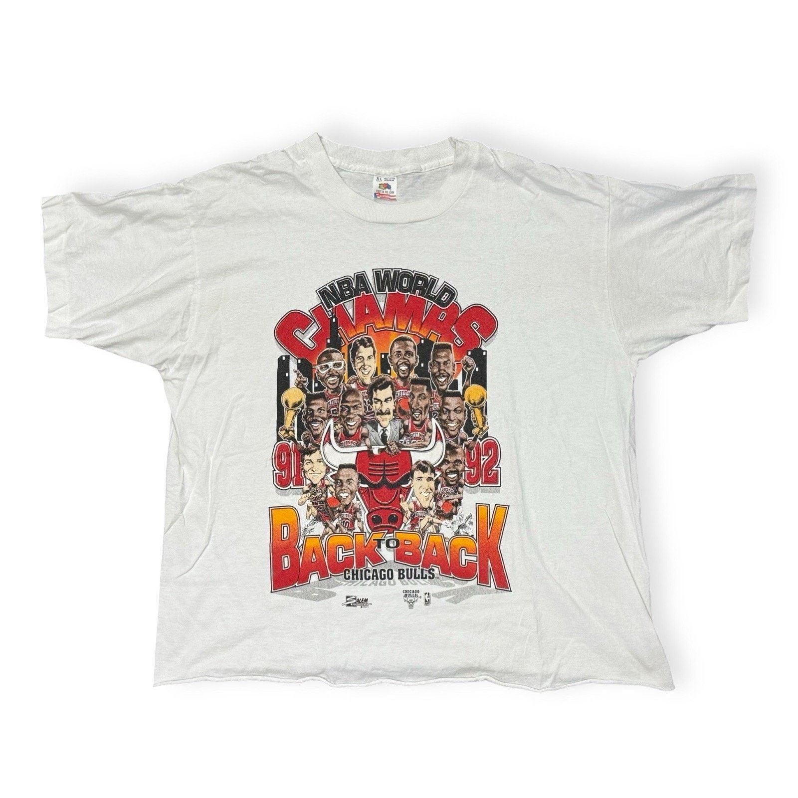 Salem Sportswear VTG Chicago Bulls T-Shirt 1992 Back To Back Champs Salem Size US XL / EU 56 / 4 - 1 Thumbnail