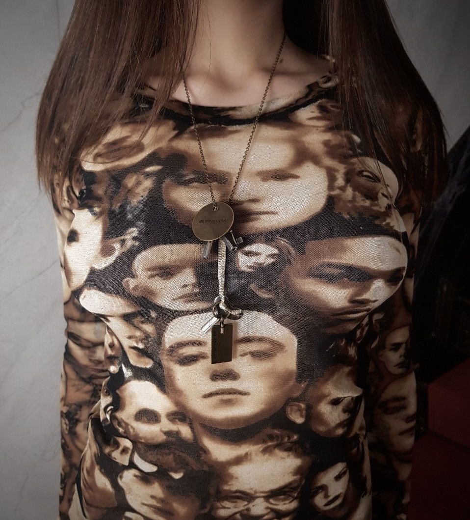 Jean Paul Gaultier Jean Paul Gaultier Maille Femme Sheer Face Print Mesh Top Size S / US 4 / IT 40 - 3 Thumbnail