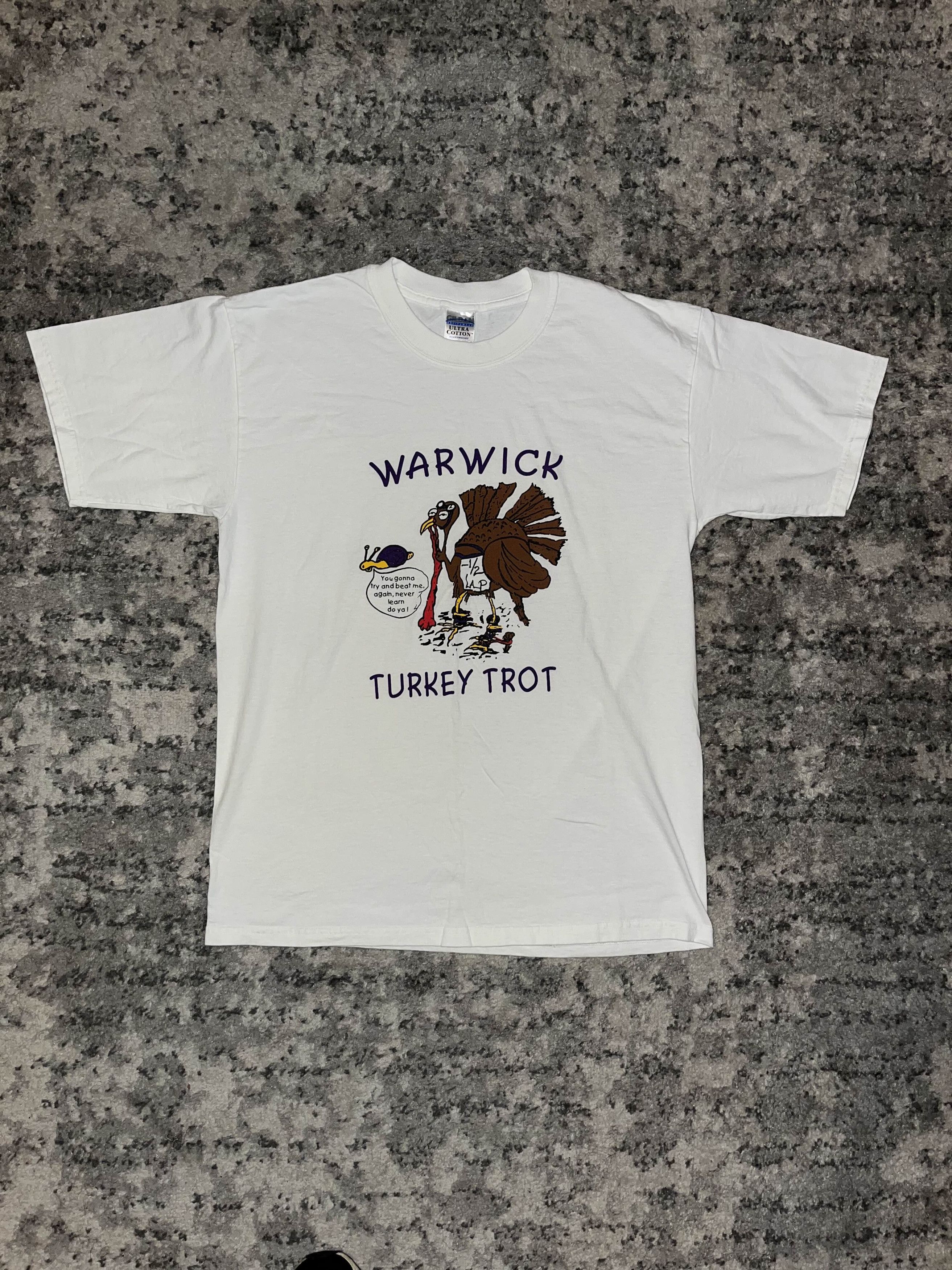 Vintage Vintage 90s Warwick Turkey Trot Race Shirt Size US L / EU 52-54 / 3 - 2 Thumbnail