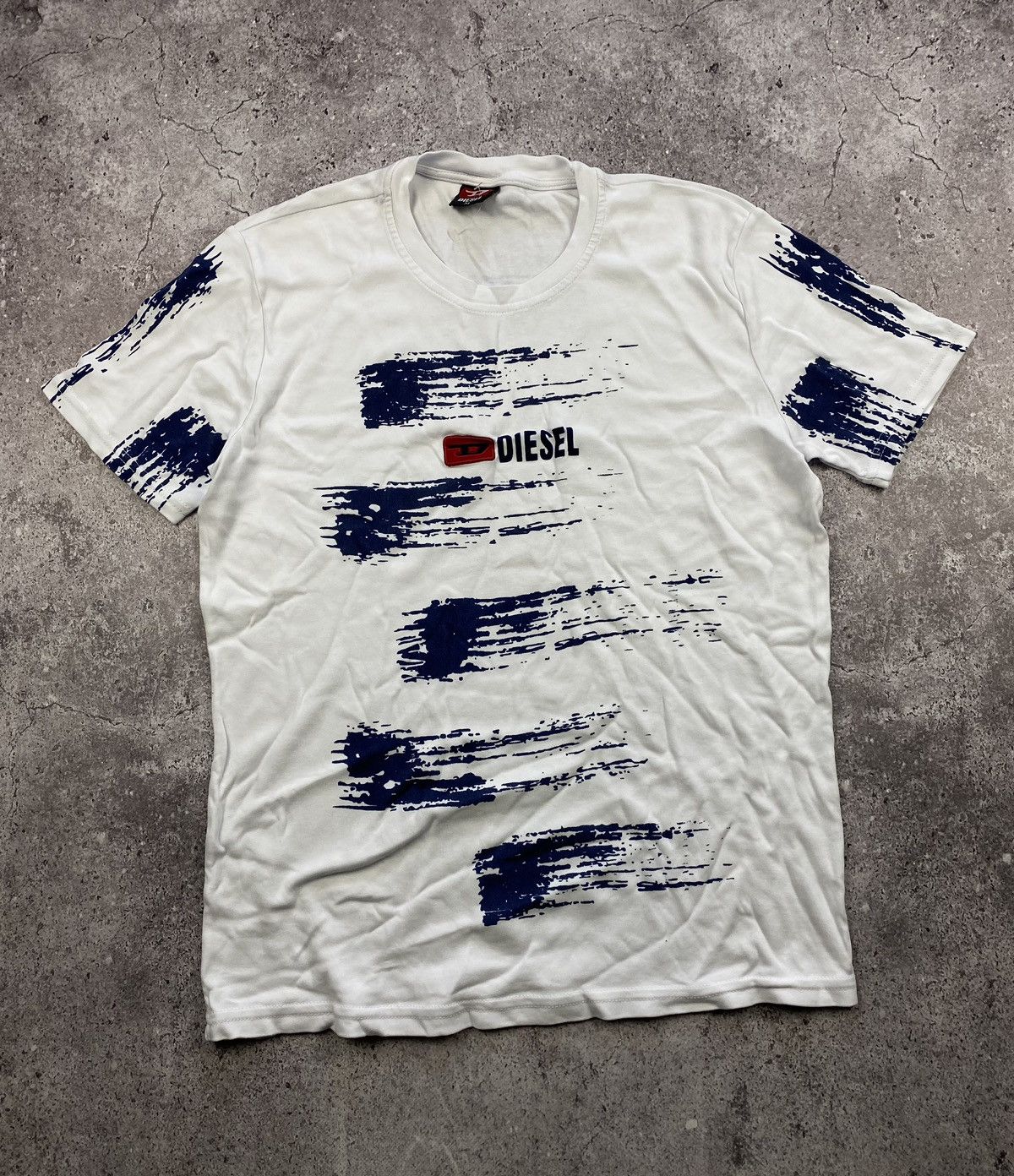 Diesel × Vintage Vintage Y2K Diesel Avant Garde Opium T-Shirt Striped Size US M / EU 48-50 / 2 - 1 Thumbnail