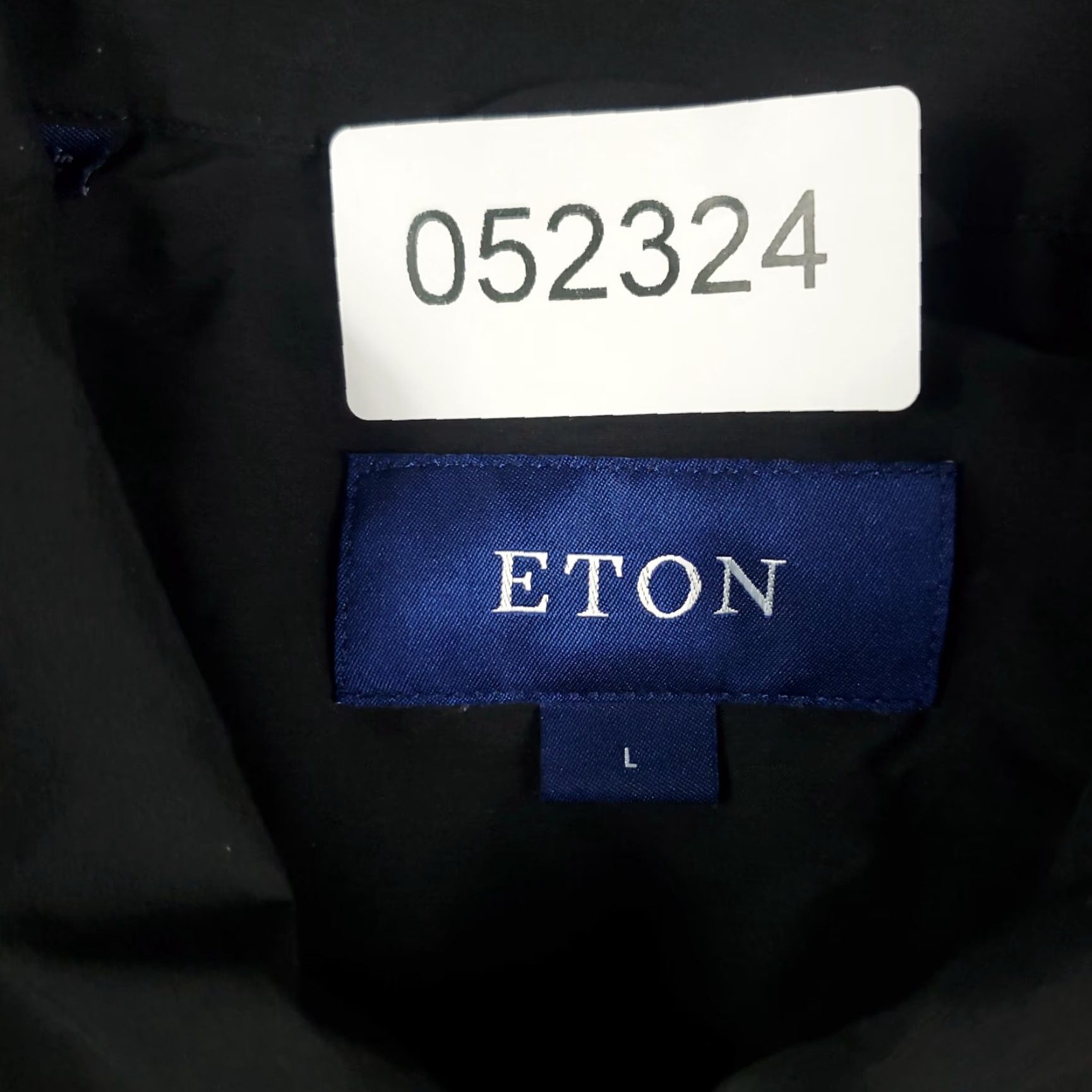 Eton Eton Button-Up Shirt Mens Large Black Long Sleeve Two Pocket Casual Cotton Size US L / EU 52-54 / 3 - 6 Thumbnail
