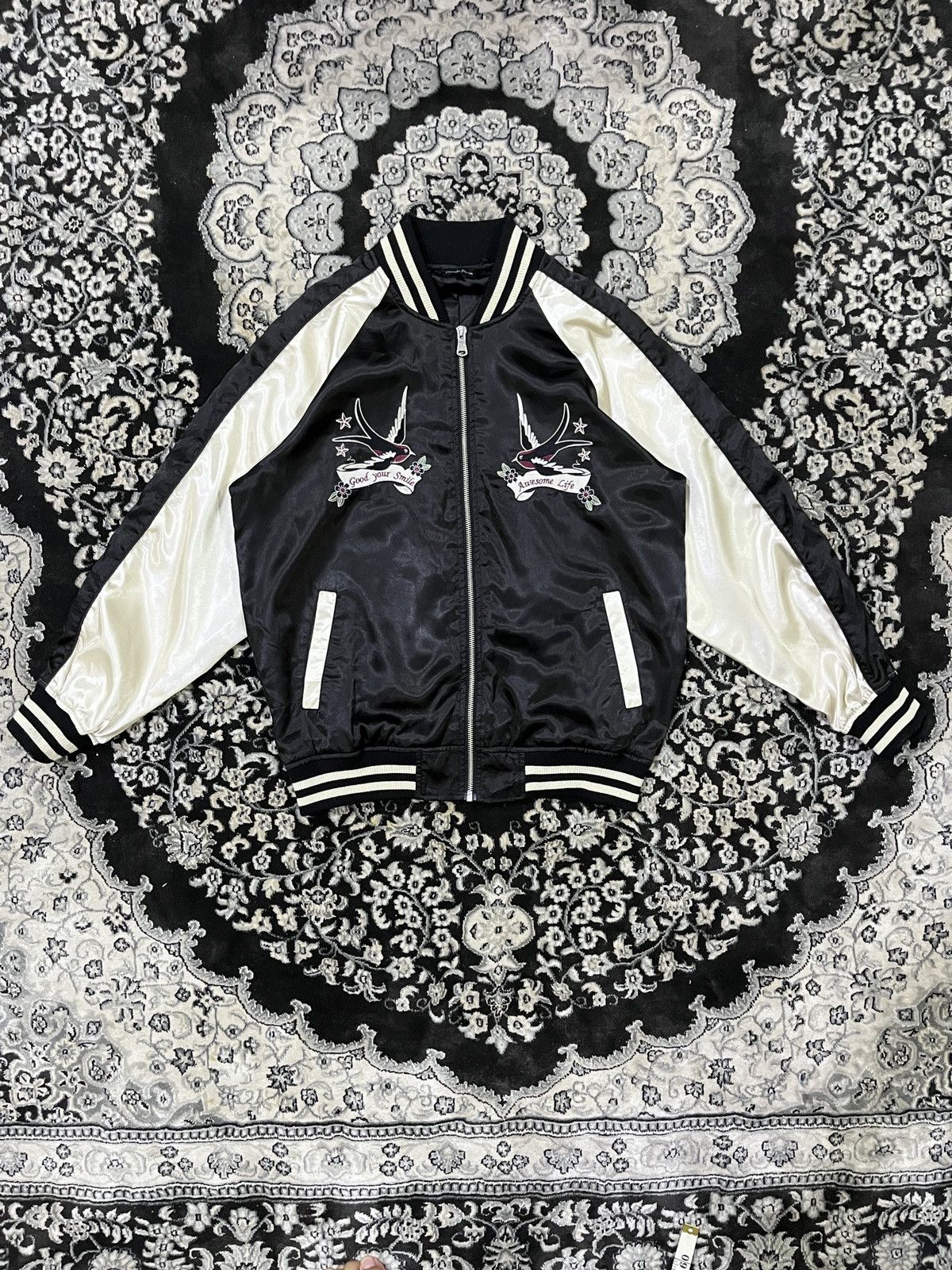 Japanese Brand Private Pause Sukajan Satin Minimal Design Jacket Size US M / EU 48-50 / 2 - 3 Thumbnail