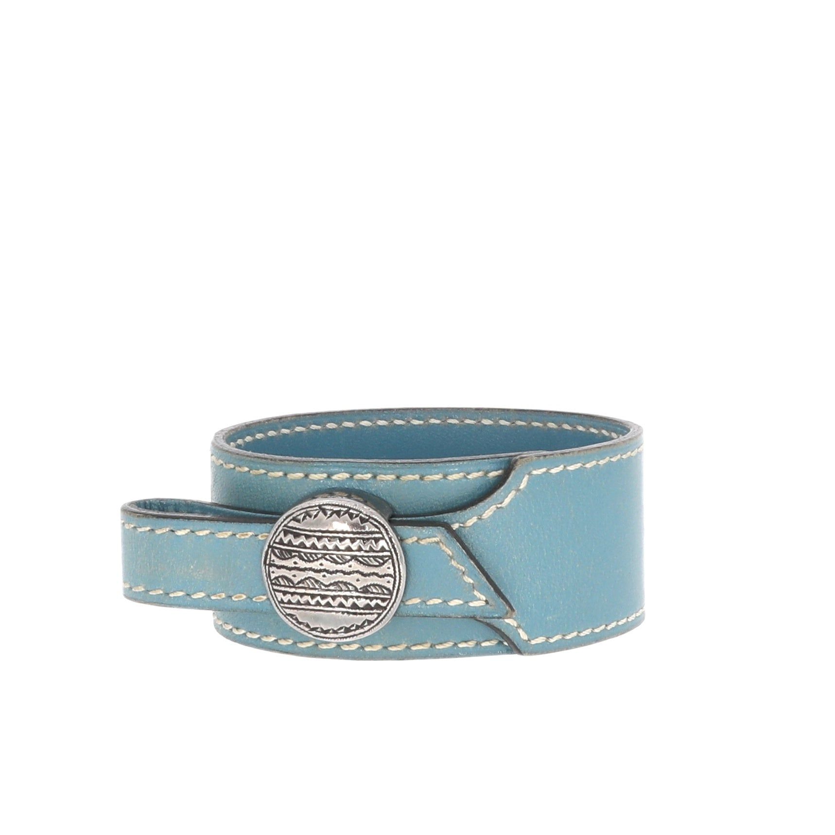 image of Hermes Limited Edition Artemis Bracelet In Blue Leather, Men's