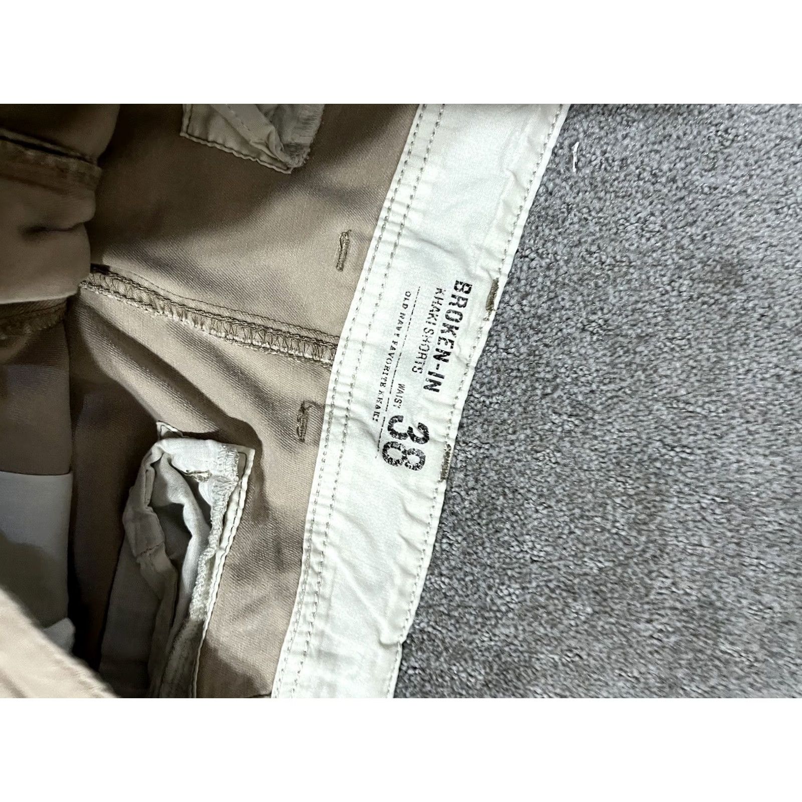 Old Navy OLD NAVY Casual SHORTS Beige Khaki Cotton Knit Men Size 38 Broken In Size US 38 / EU 54 - 3 Thumbnail