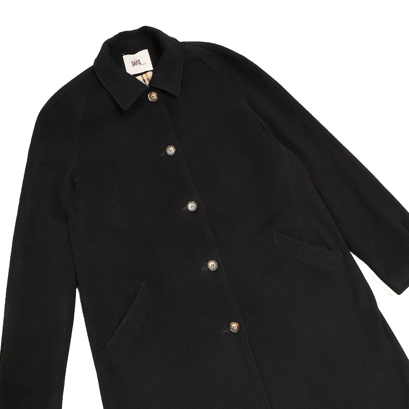 DAKS × Vintage Daks London Long Coat Cashmere Wool England UK 12 US 8 Size M / US 6-8 / IT 42-44 - 2 Thumbnail