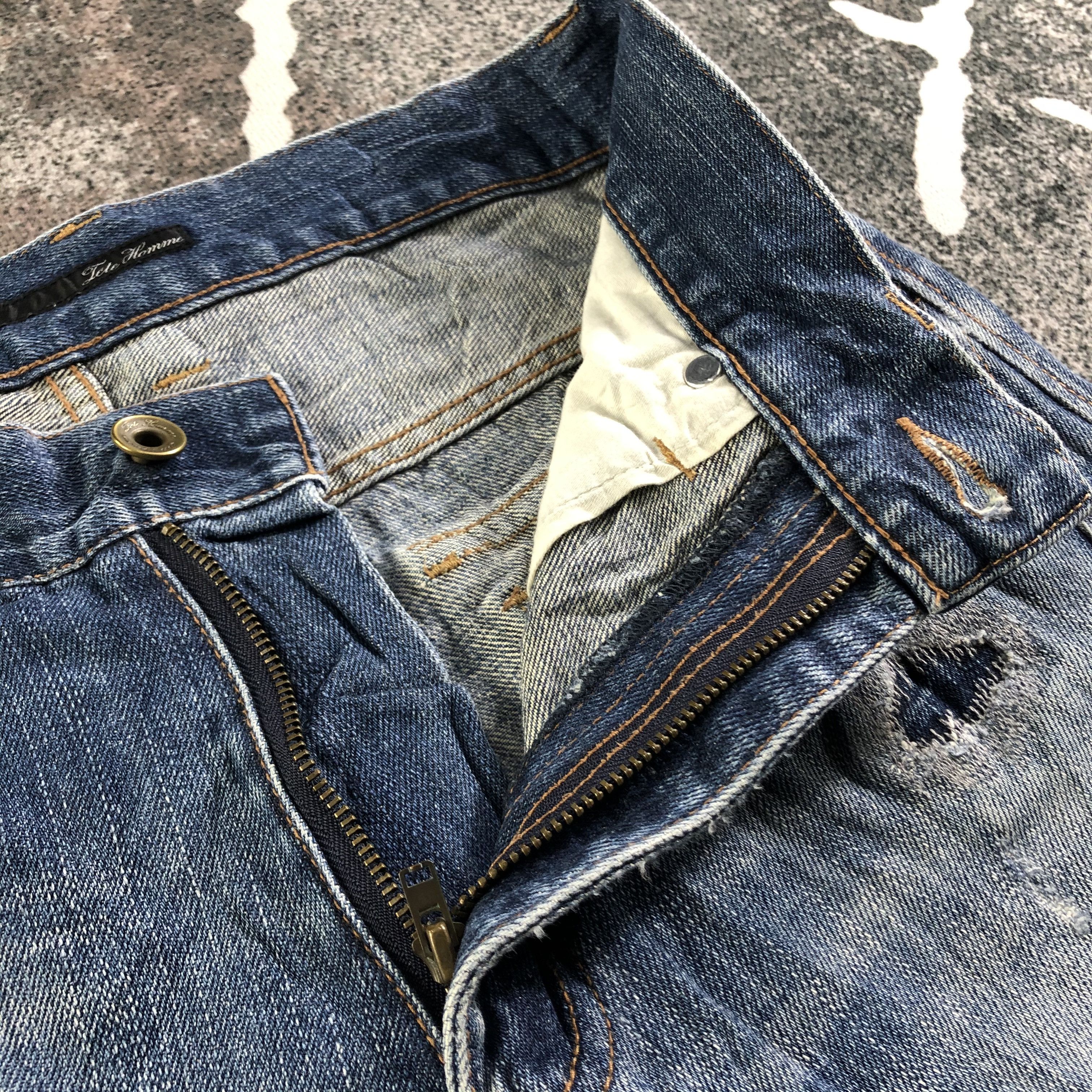 Tete Homme Tete Homme Jeans Distressed Denim KJ3027 Size US 30 / EU 46 - 9 Thumbnail