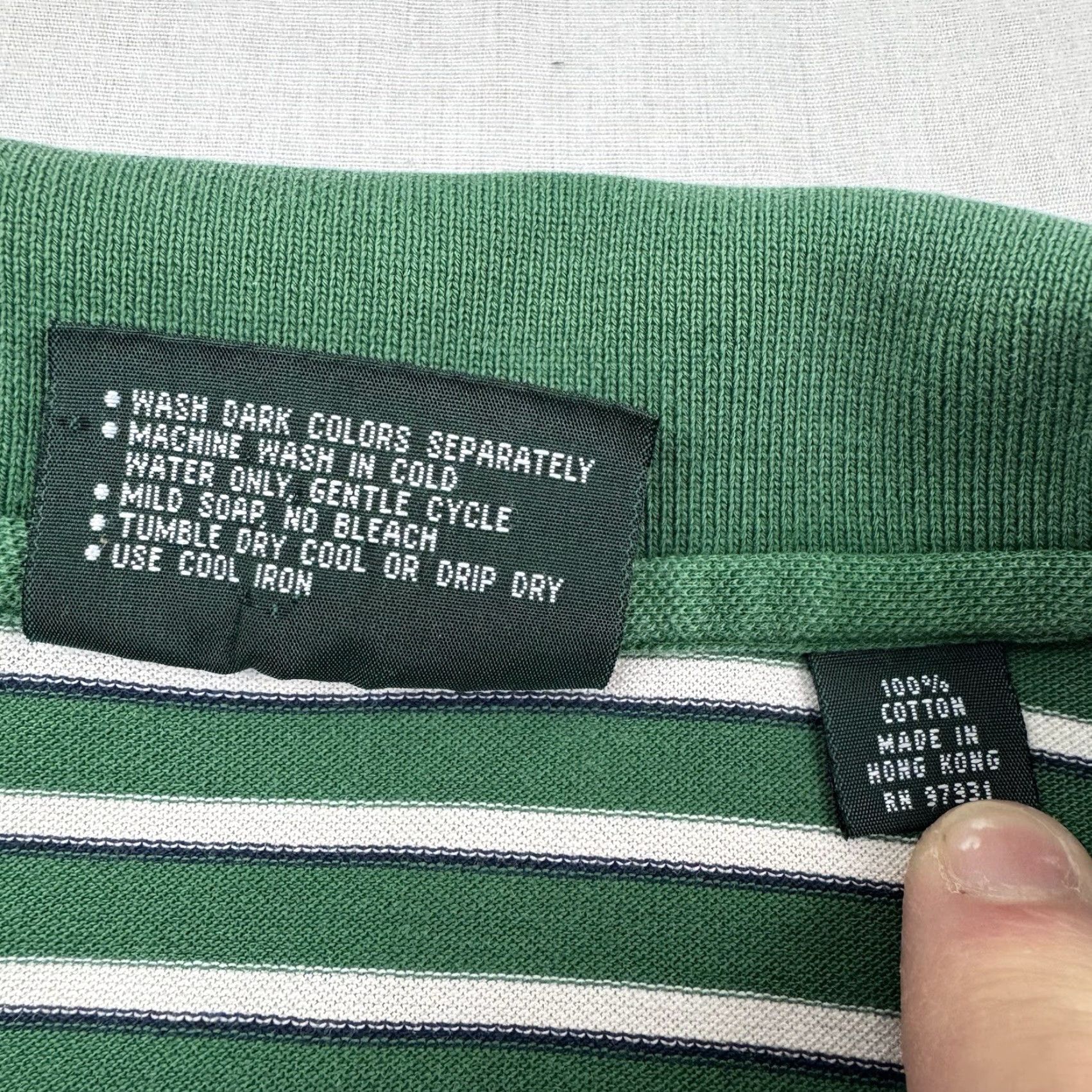 Vintage VINTAGE Masters Polo Shirt Adult Large Green Striped Golf Sports 90s Classic Polo Mens Size US L / EU 52-54 / 3 - 5 Thumbnail