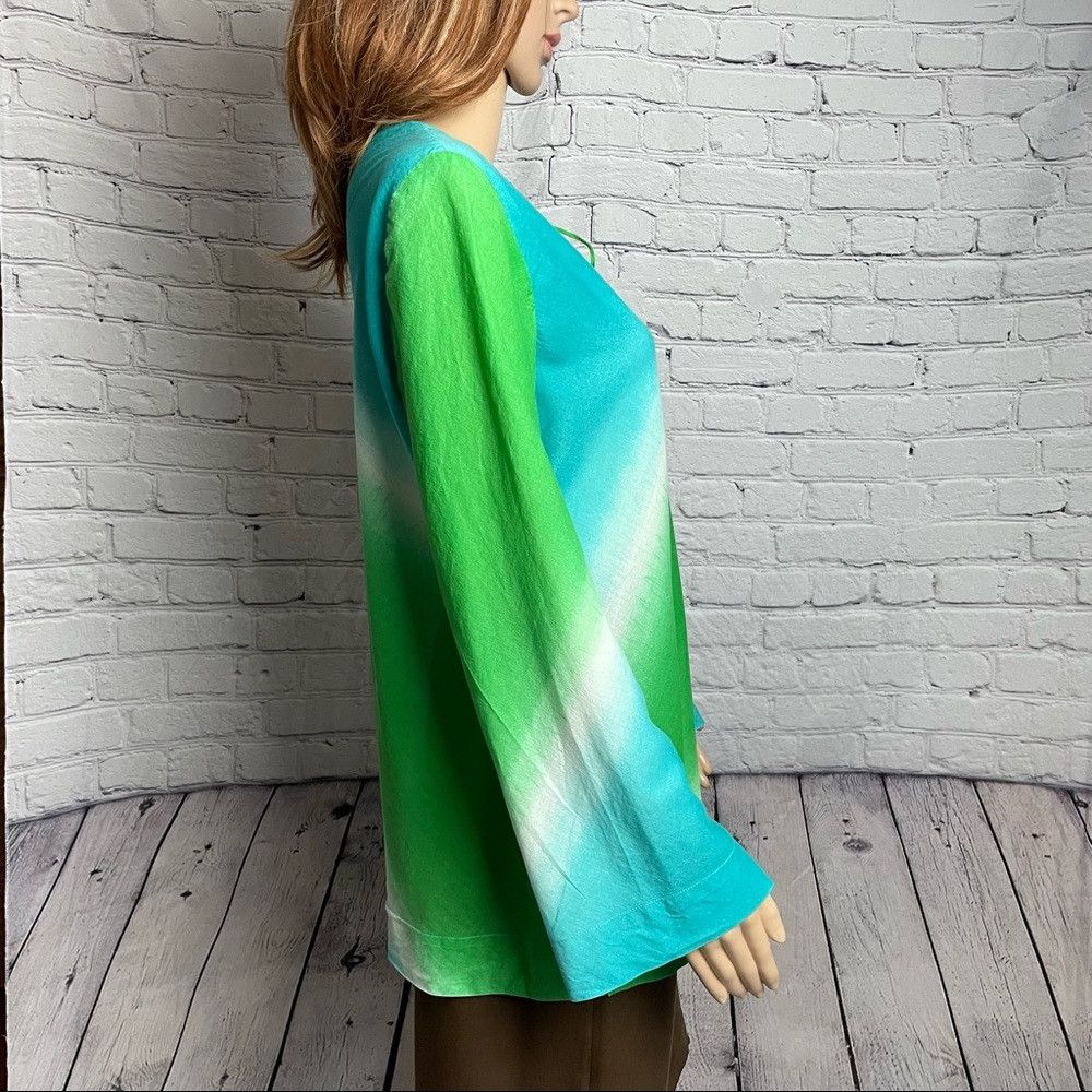 Jones New York Jones New York Cotton Tie Dye Tunic Blue Green Blouse Size Size M / US 6-8 / IT 42-44 - 3 Thumbnail