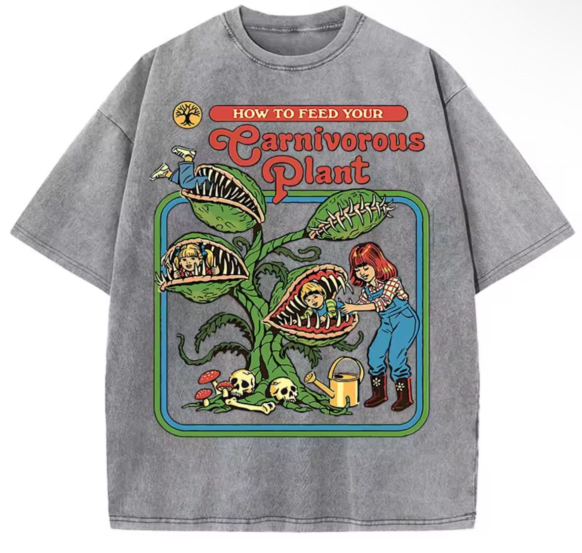 Other Y2K Goth Skull Earnivorous Plant Graffiti Washed T-Shirt Size US S / EU 44-46 / 1 - 1 Thumbnail