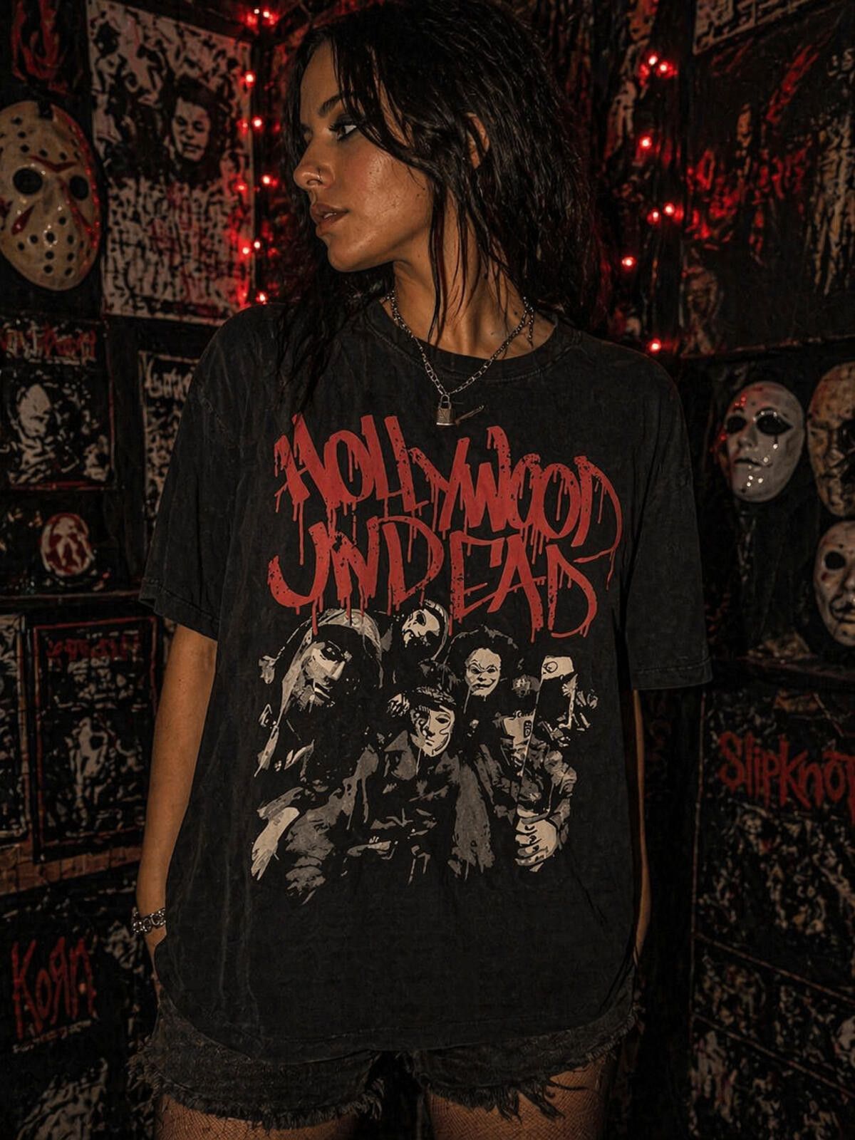 Other Hollywood Undead Shirt Distressed Large Y2K Metal Rock Band Size US L / EU 52-54 / 3 - 1 Thumbnail